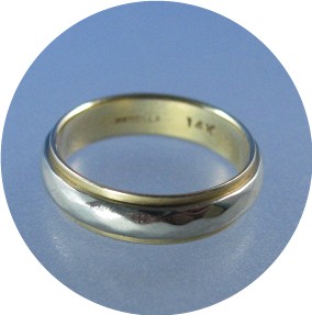 14K Yellow White Gold Wedding Band PRISCILLA