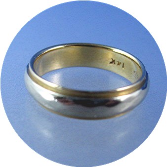 14K Yellow White Gold Wedding Band PRISCILLA
