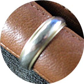 14K Yellow White Gold Wedding Band PRISCILLA