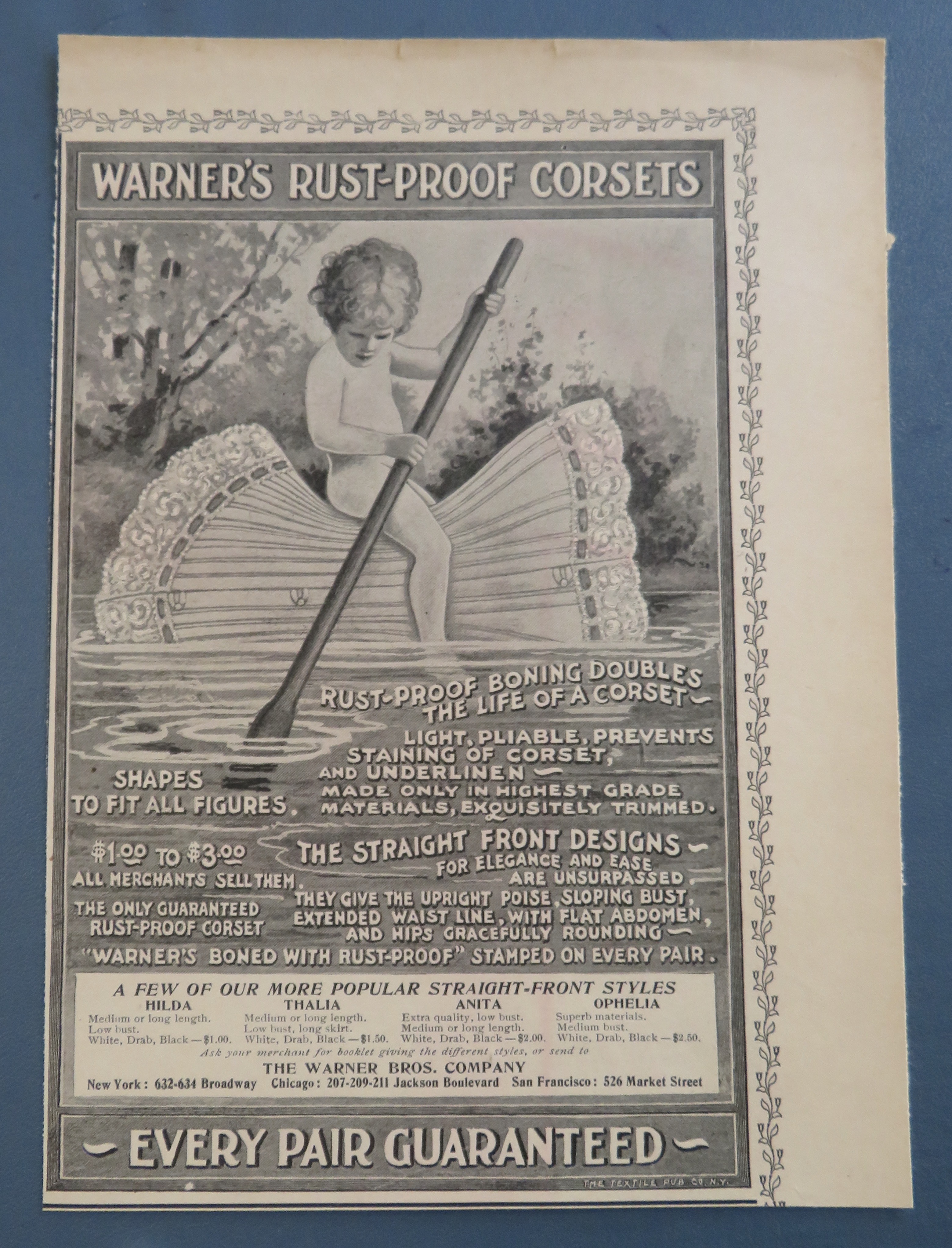 1904 Warner's Rust Proof Corsets with Child Sailing