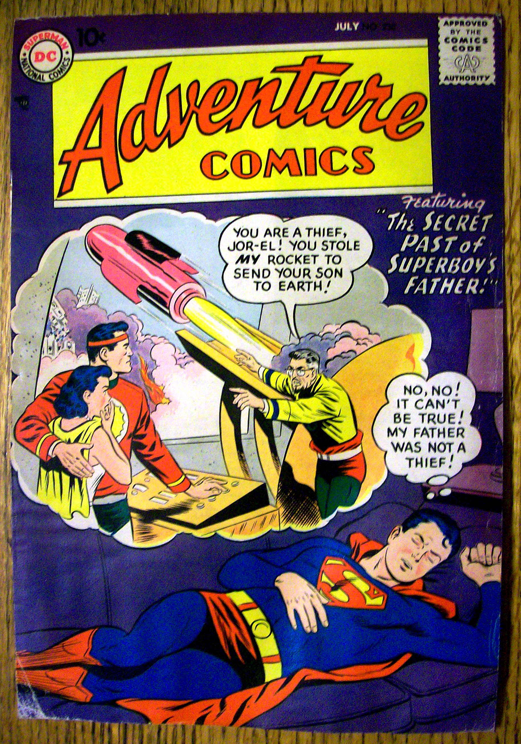 Adventure Comics Cover-July 1957-Superboy