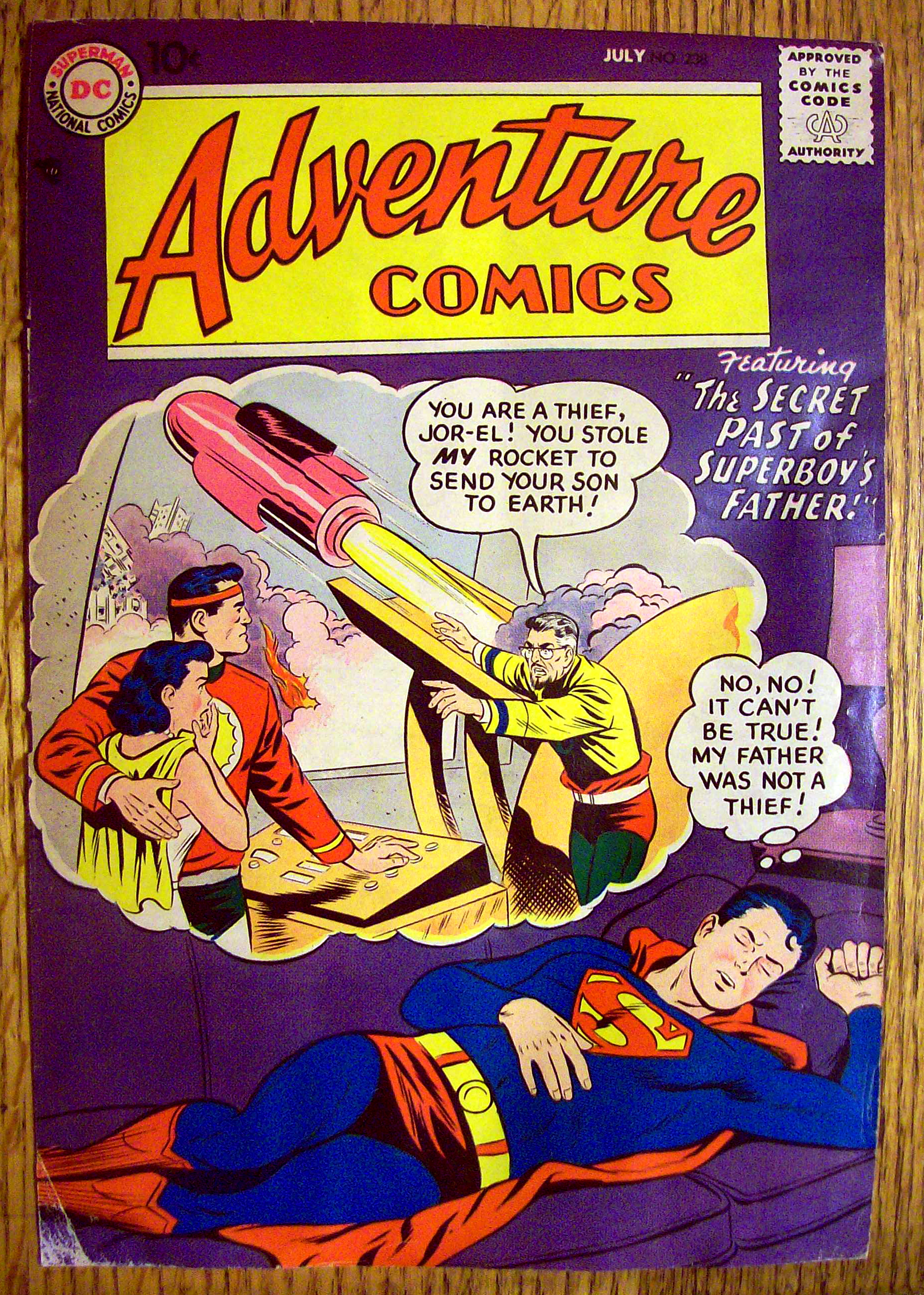 Adventure Comics Cover-July 1957-Superboy