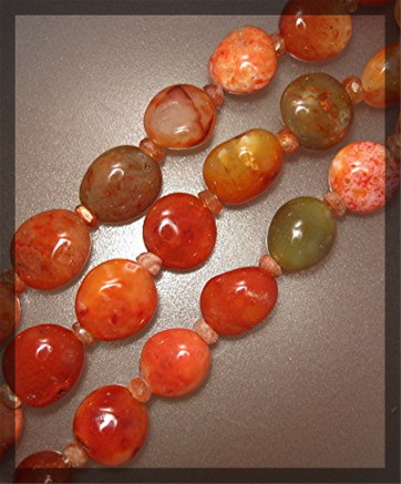 Silver Creations Carnelian 3 Strand Sterling Silver Nec