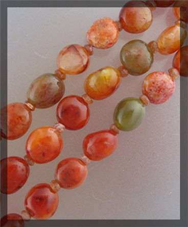 Silver Creations Carnelian 3 Strand Sterling Silver Nec