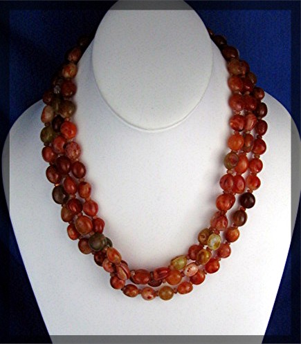 Silver Creations Carnelian 3 Strand Sterling Silver Nec