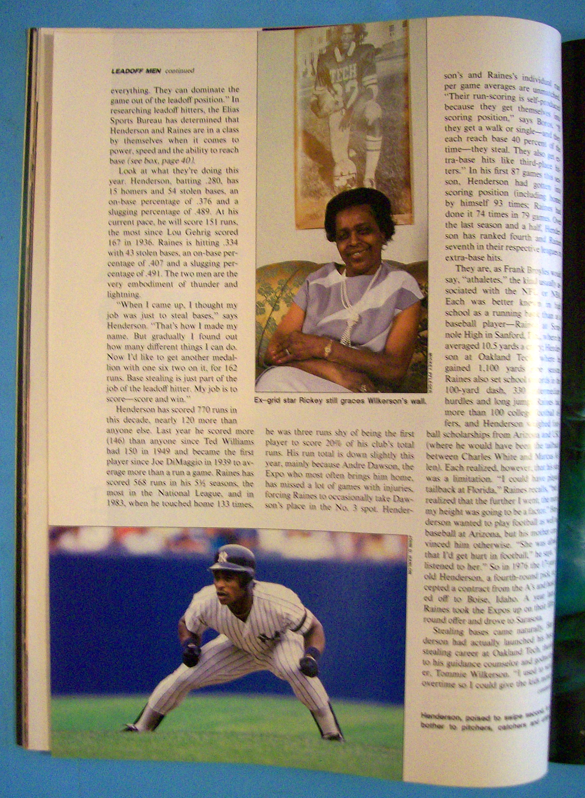 Sports Illustrated Magazine-July 28, 1986-R. Henderson