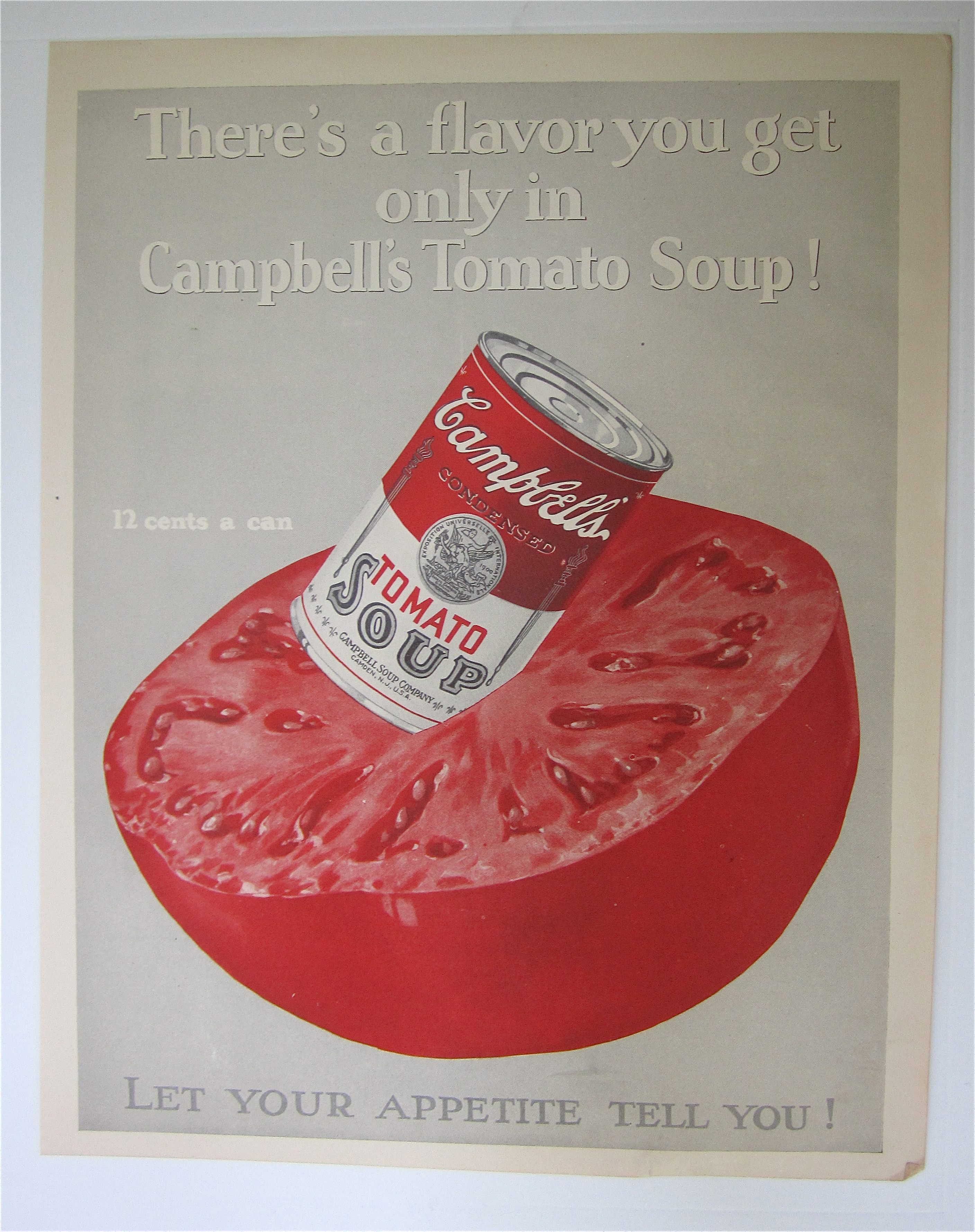 1925 Campbell's Tomato Soup w/Can Of Soup in Tomato