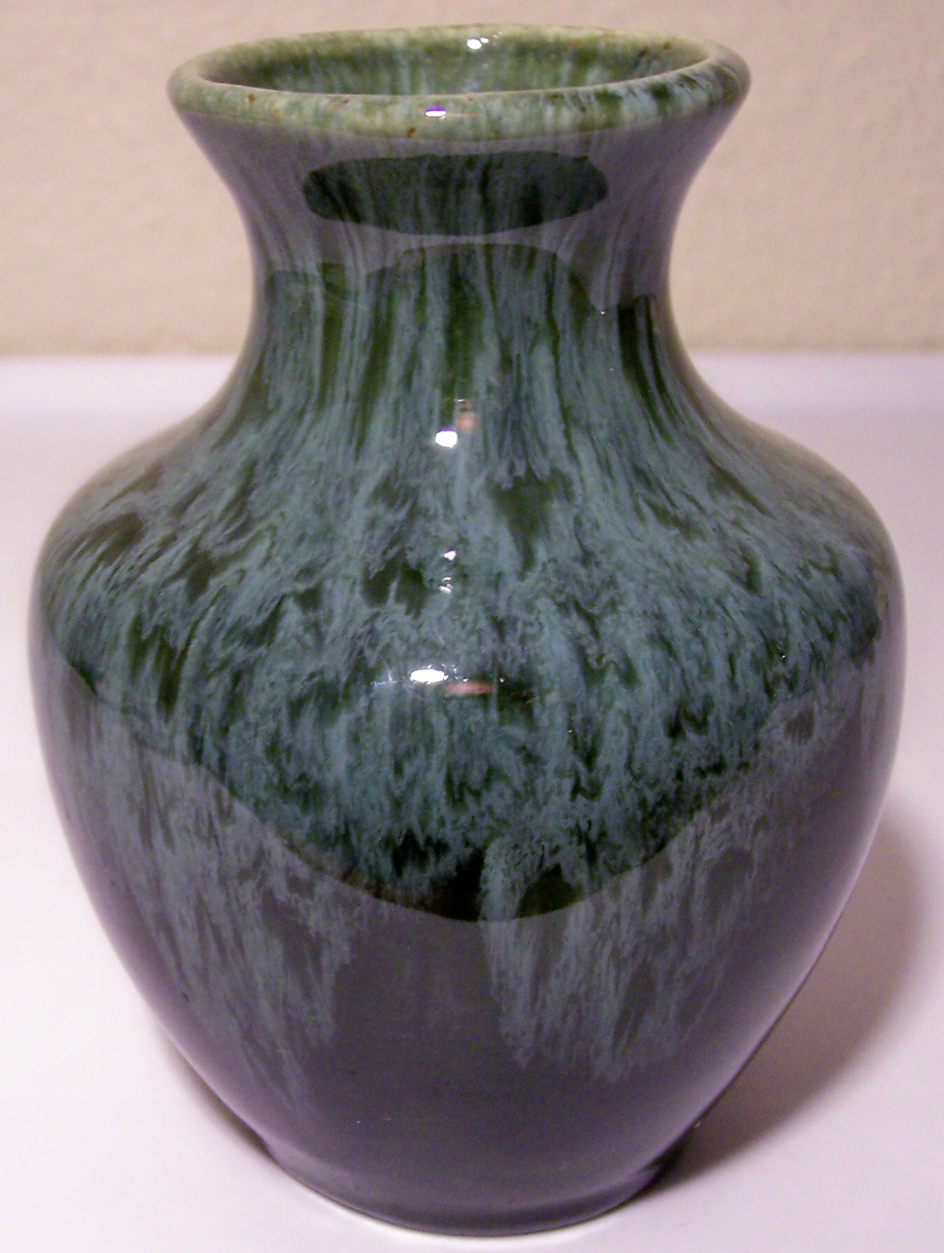 Camark Pottery Early Olive Green Drip Art Vase!