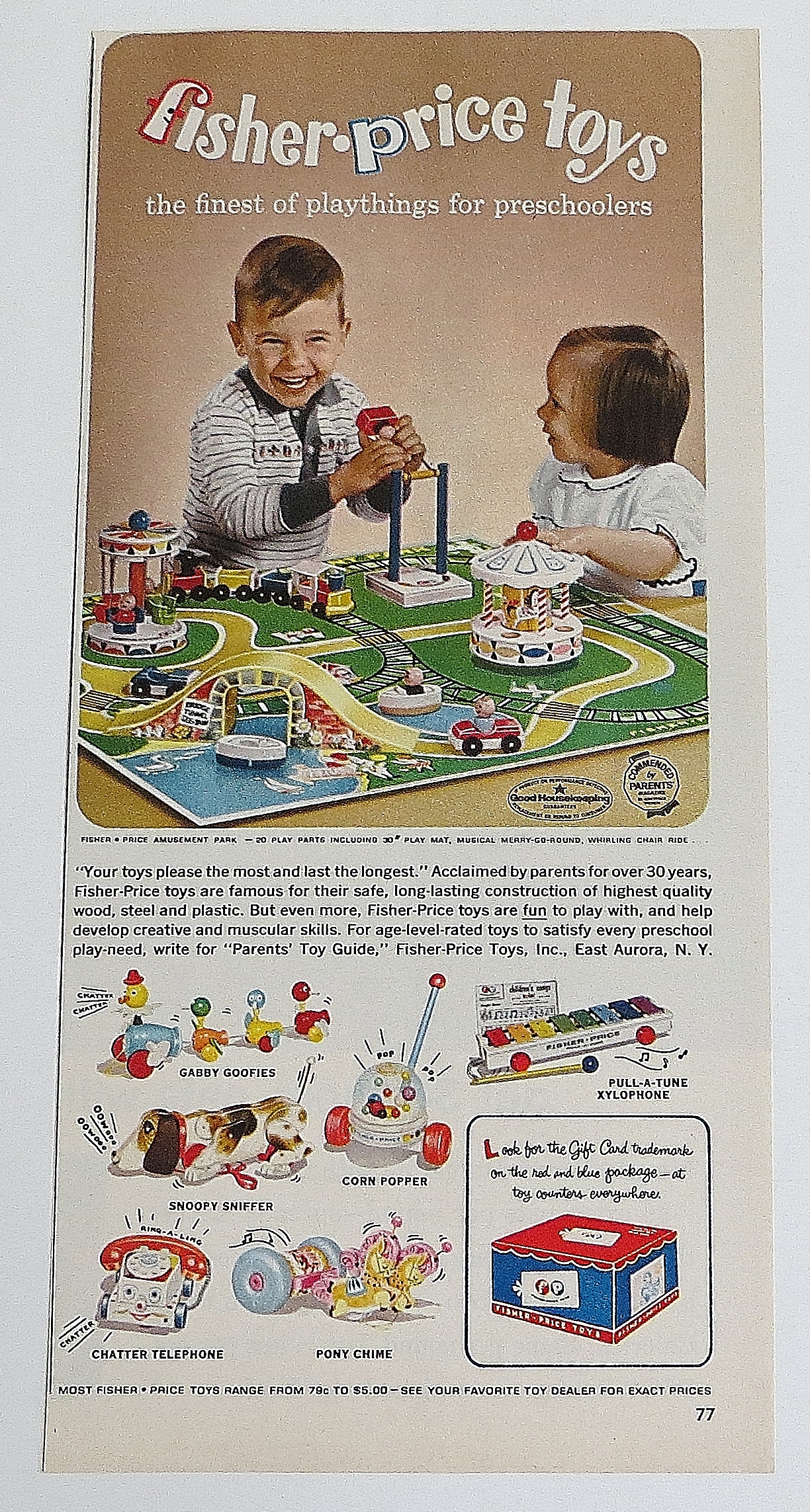 1963 Fisher Price Toys With Amusement Park