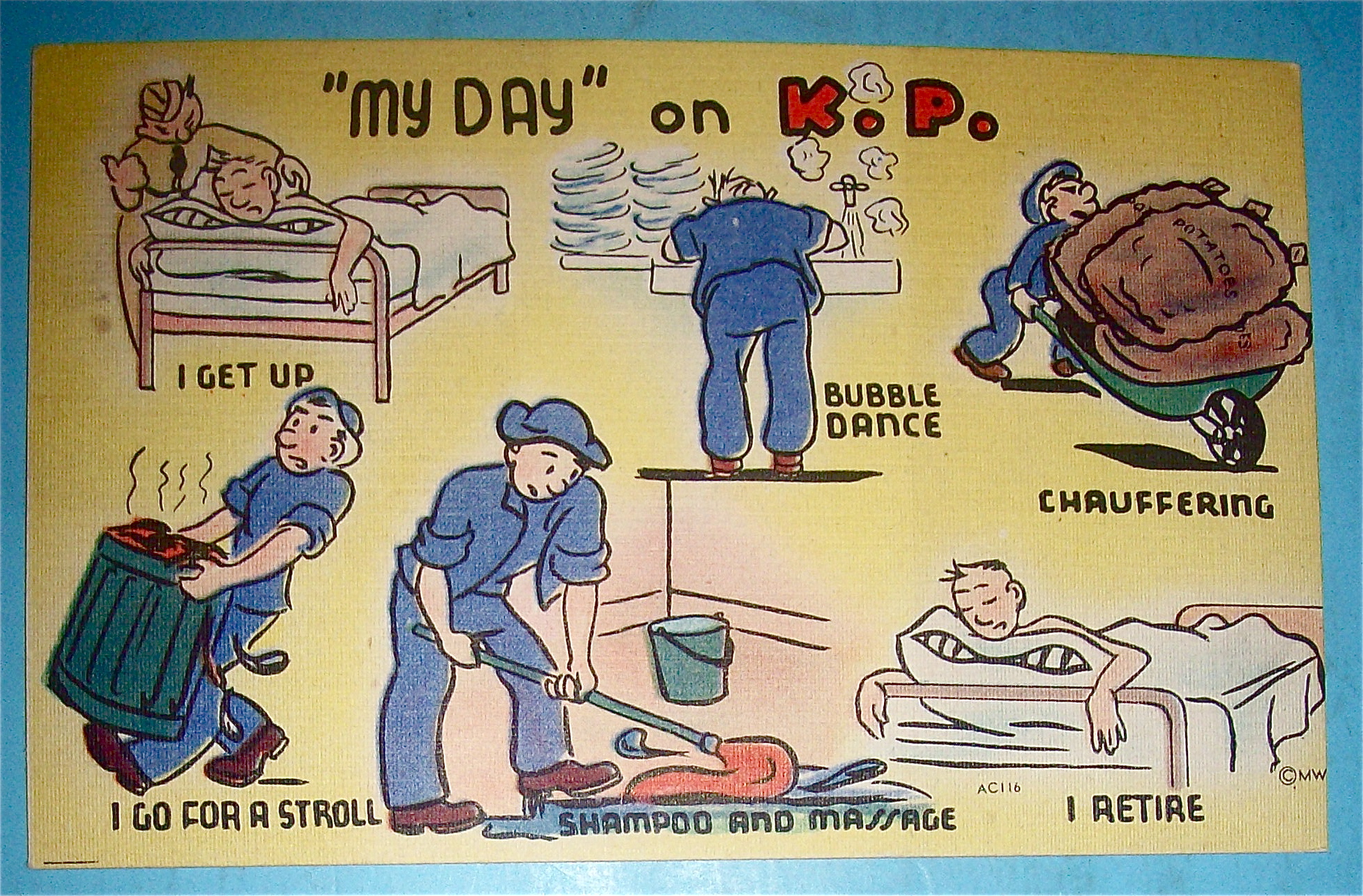 My Day On K. P. Postcard