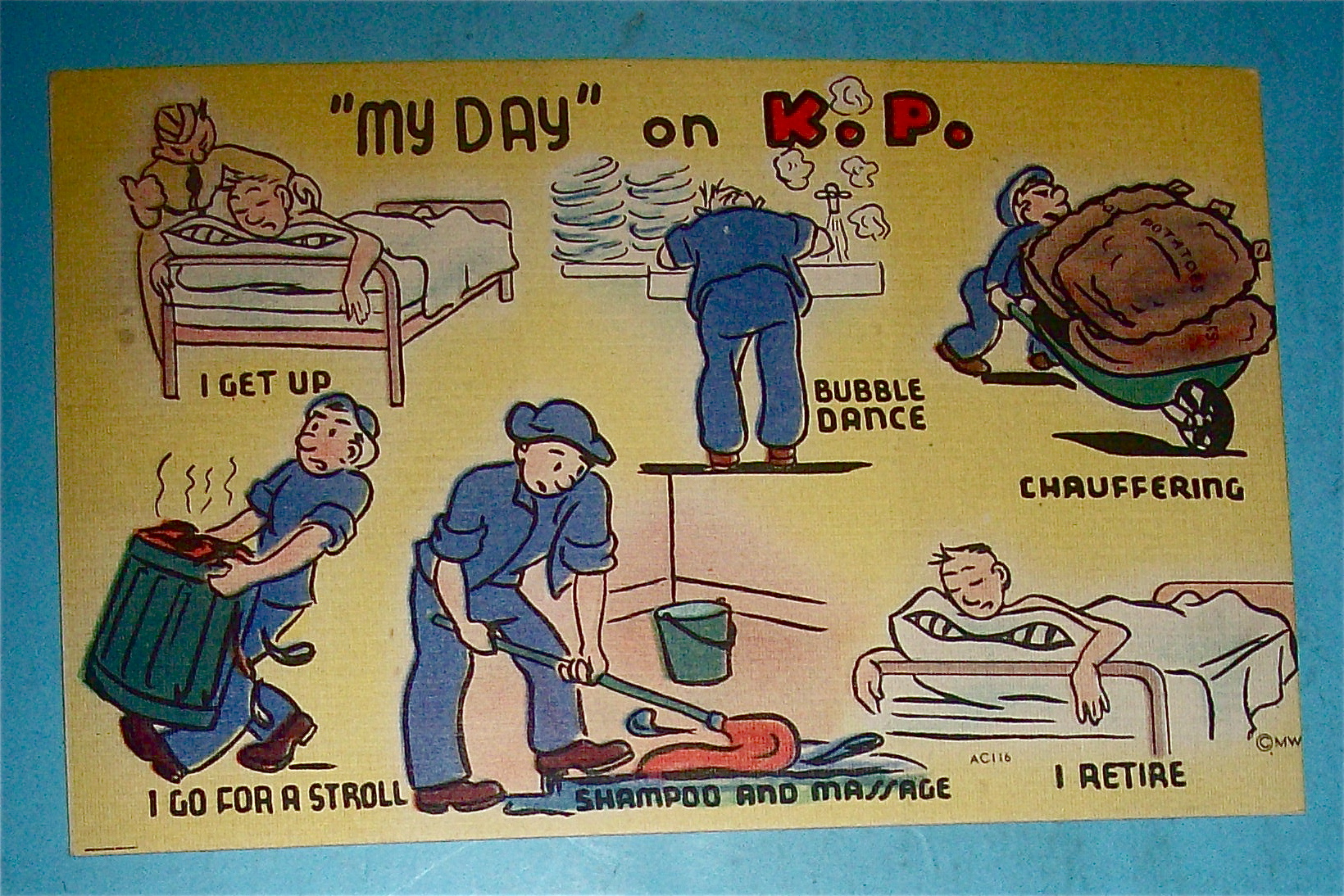 My Day On K. P. Postcard