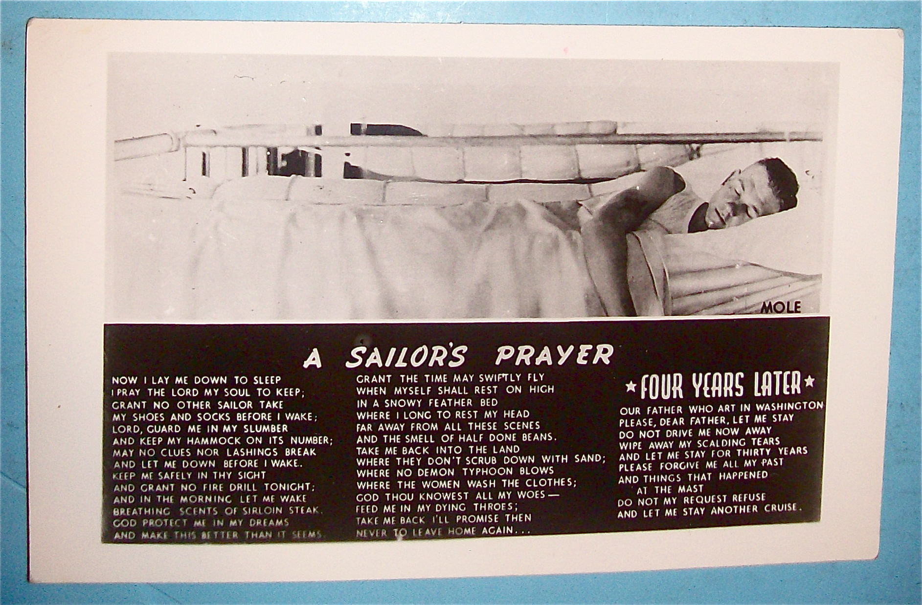 A Sailor's Prayer Postcard