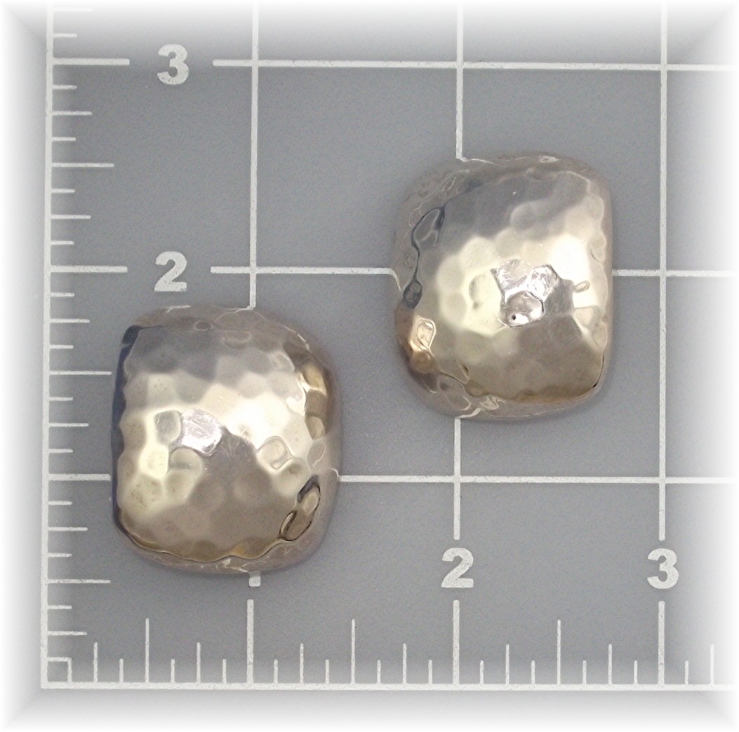 Taxco Mexico Sterling Silver Large Dimpled Clip Earring