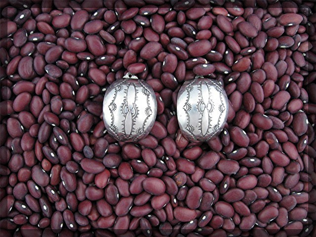 Sterling Silver American indian Clip Hoop Earrings NEZ