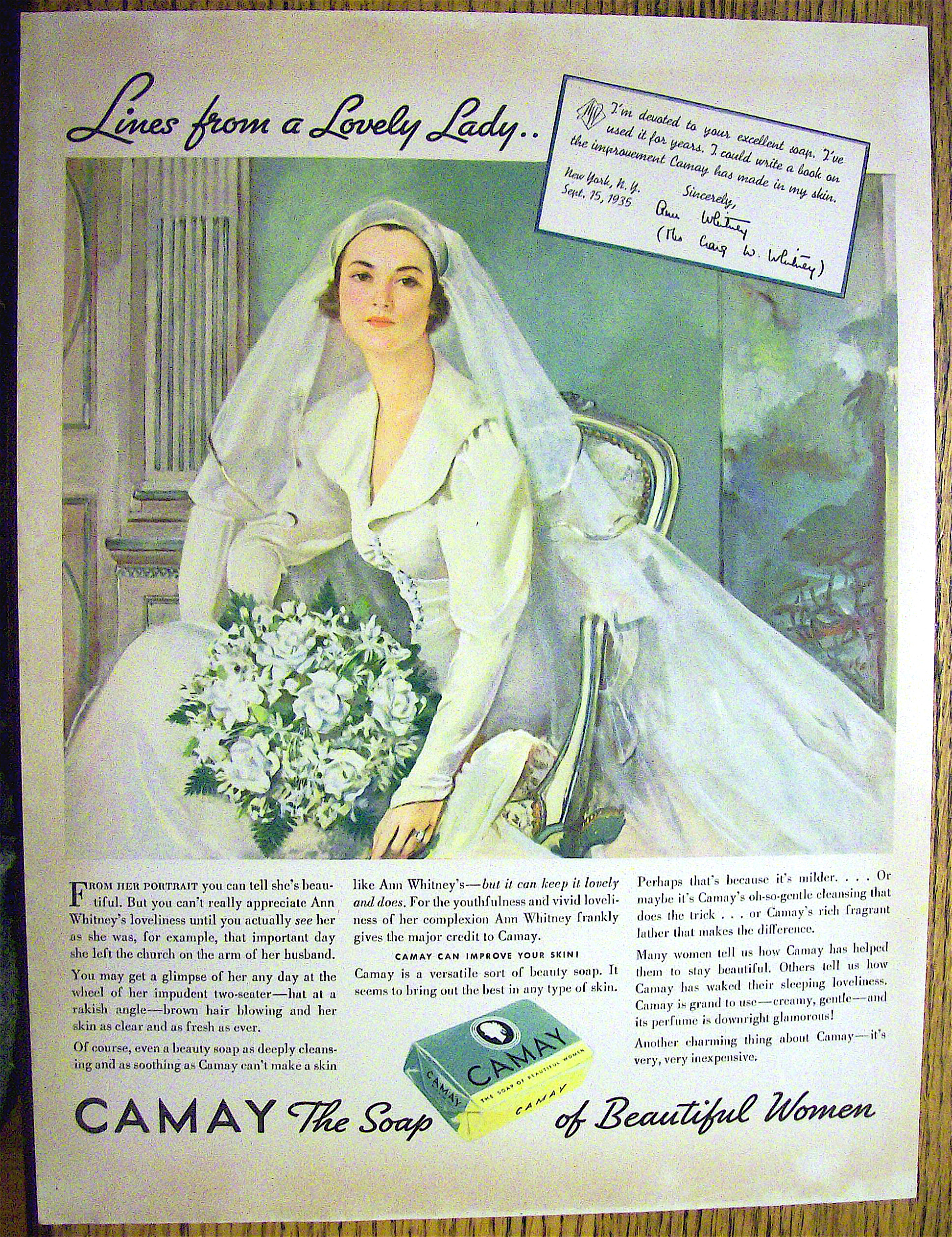 1935 Camay Soap with Lovely Bride