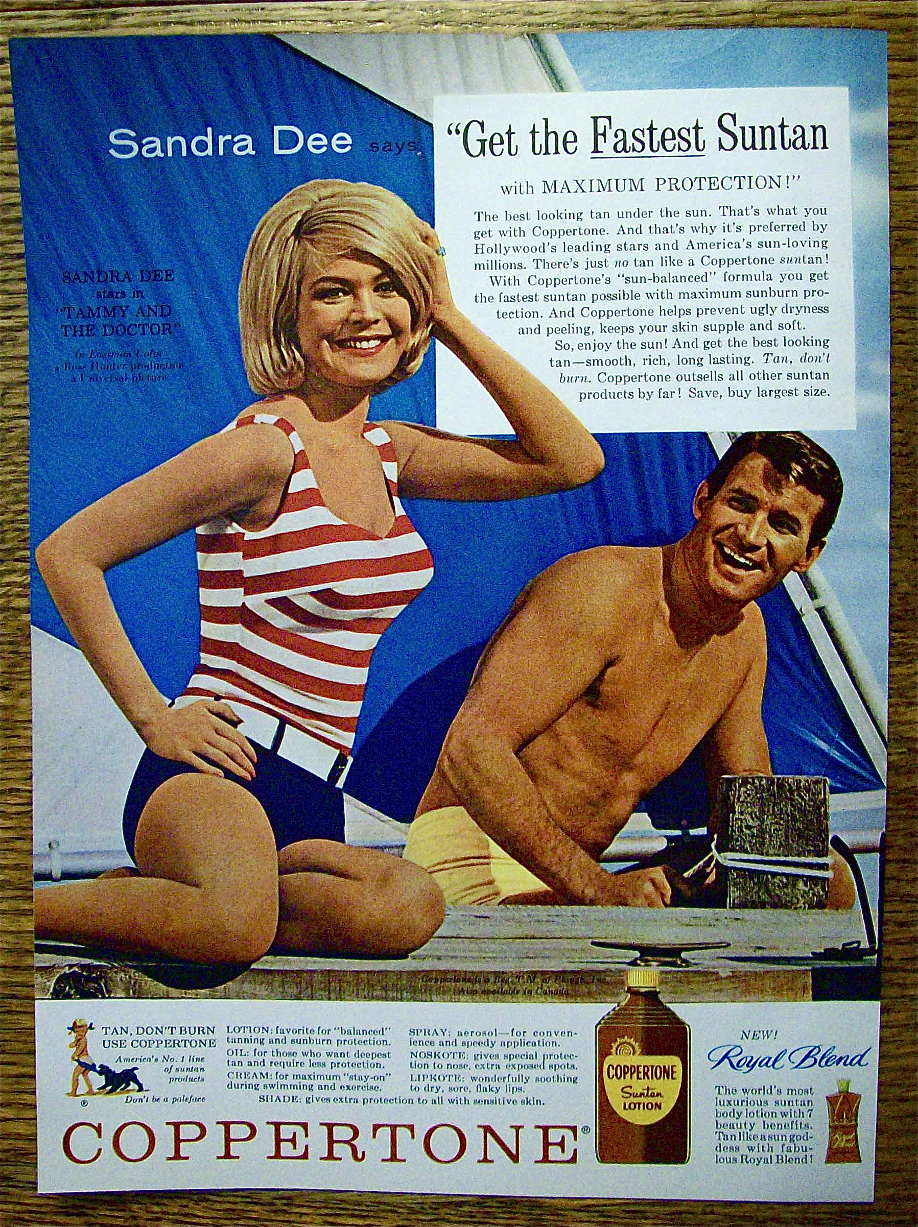 1963 Coppertone Suntan Lotion w/Sandra Dee