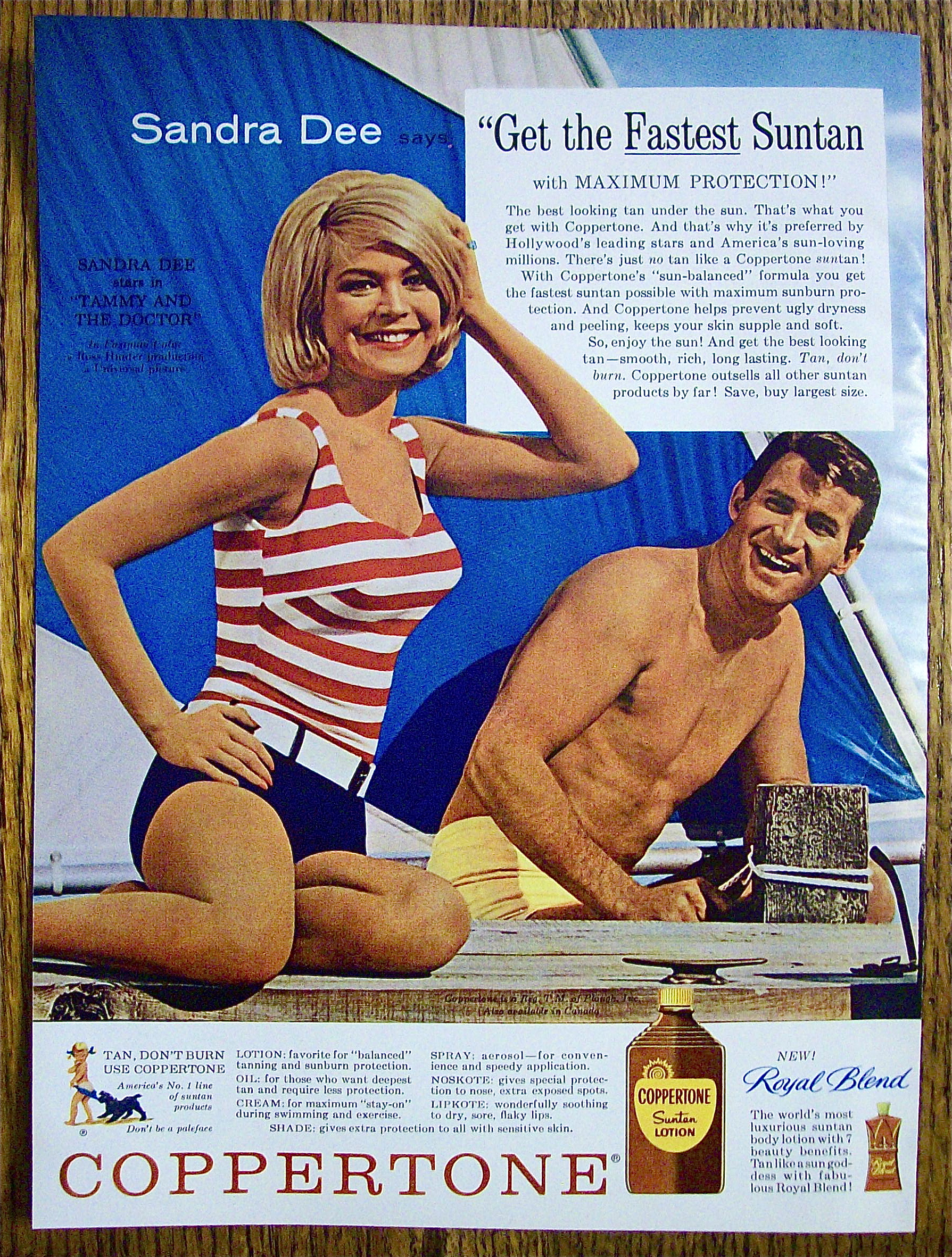 1963 Coppertone Suntan Lotion w/Sandra Dee