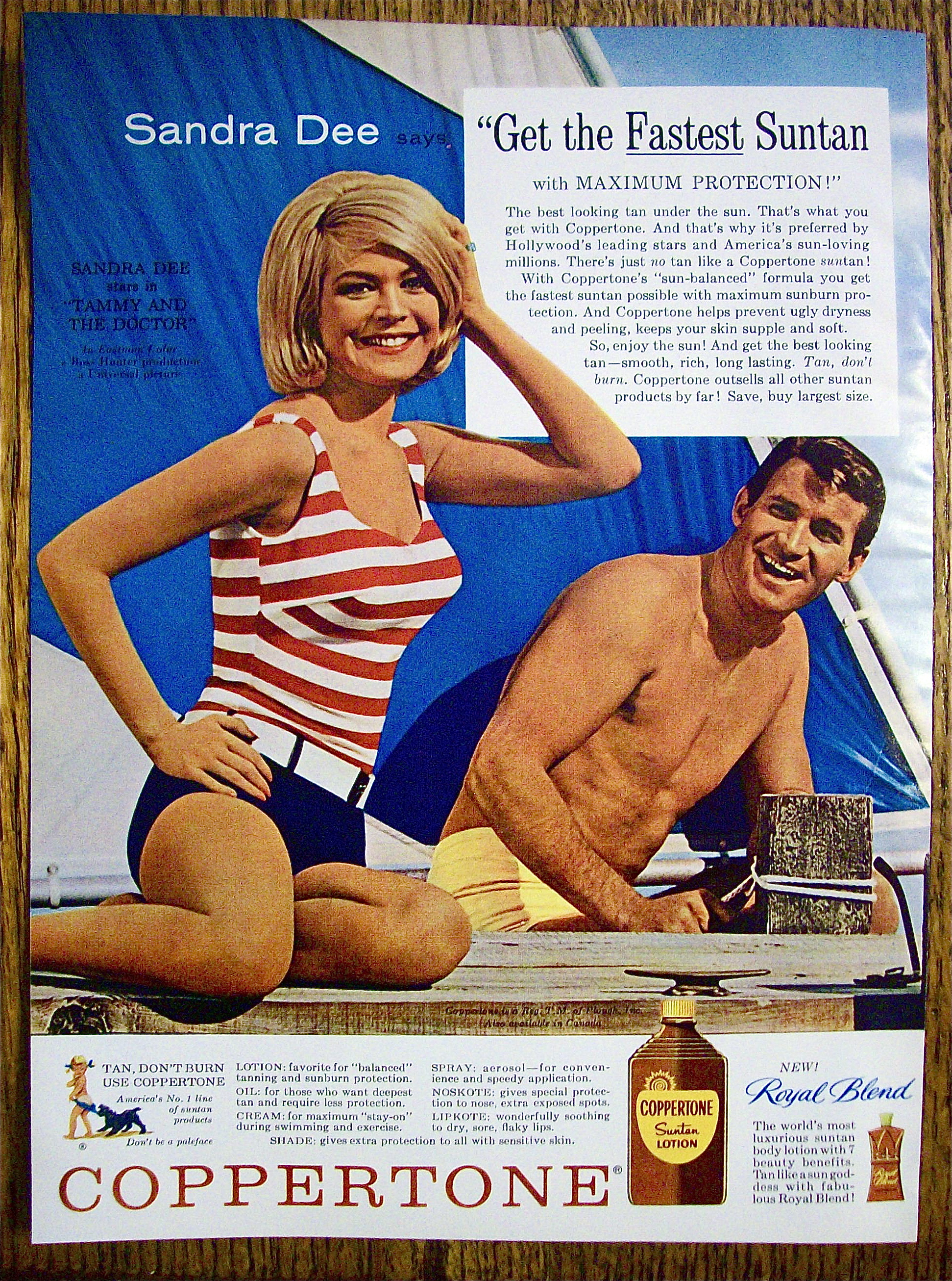 1963 Coppertone Suntan Lotion w/Sandra Dee