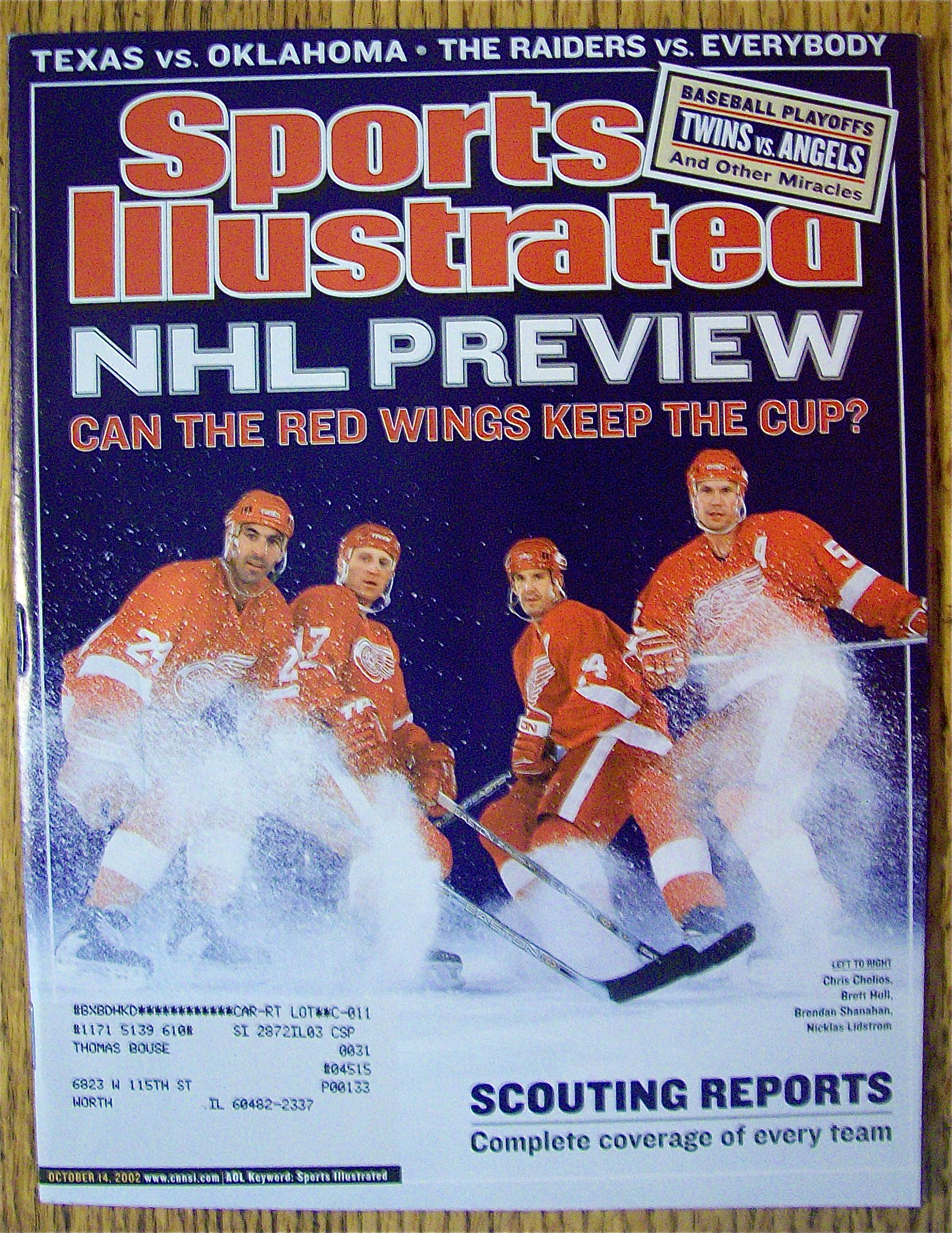 Sport Illustrated Magazine October 14, 2002 NHL Preview