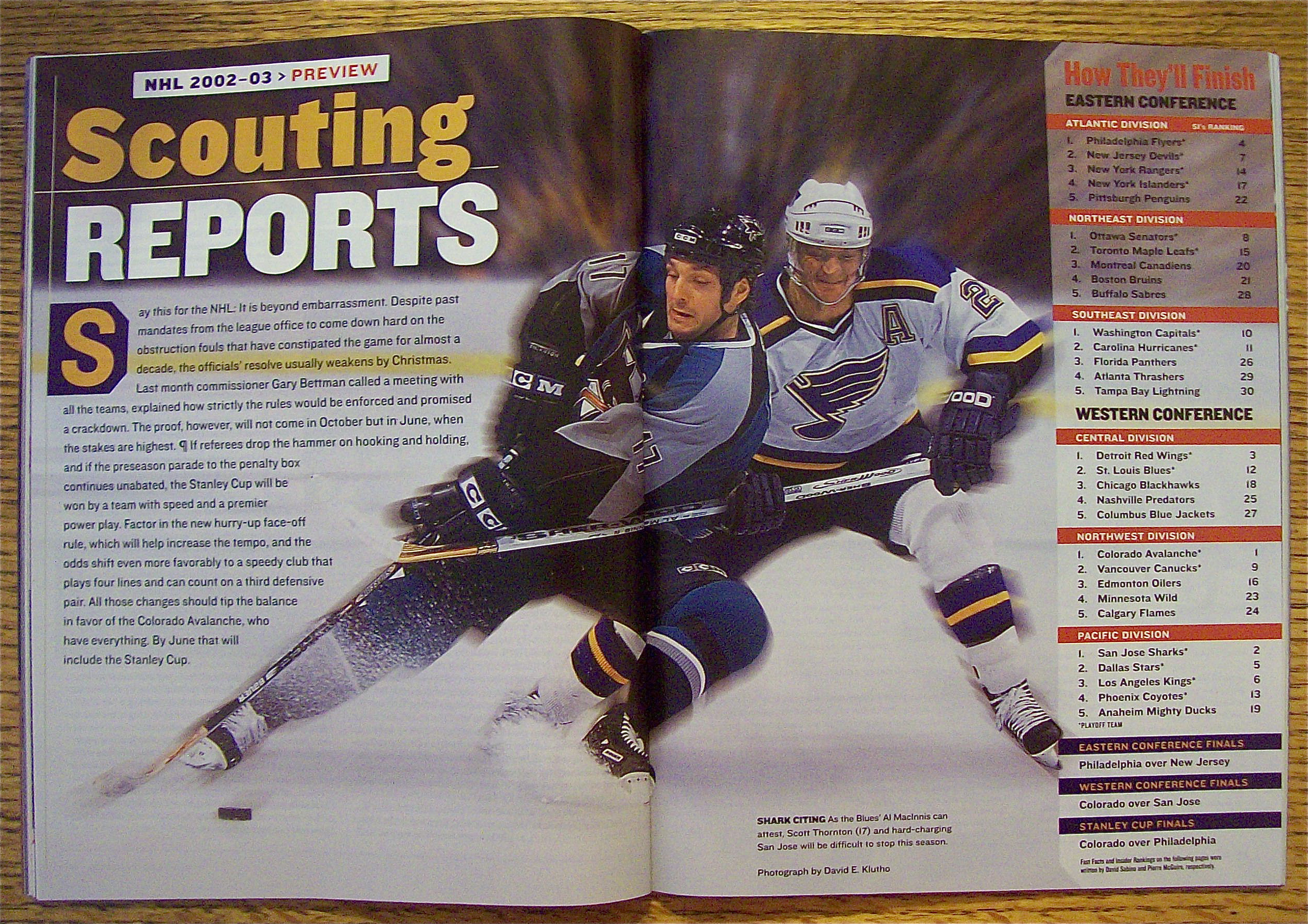 Sport Illustrated Magazine October 14, 2002 NHL Preview