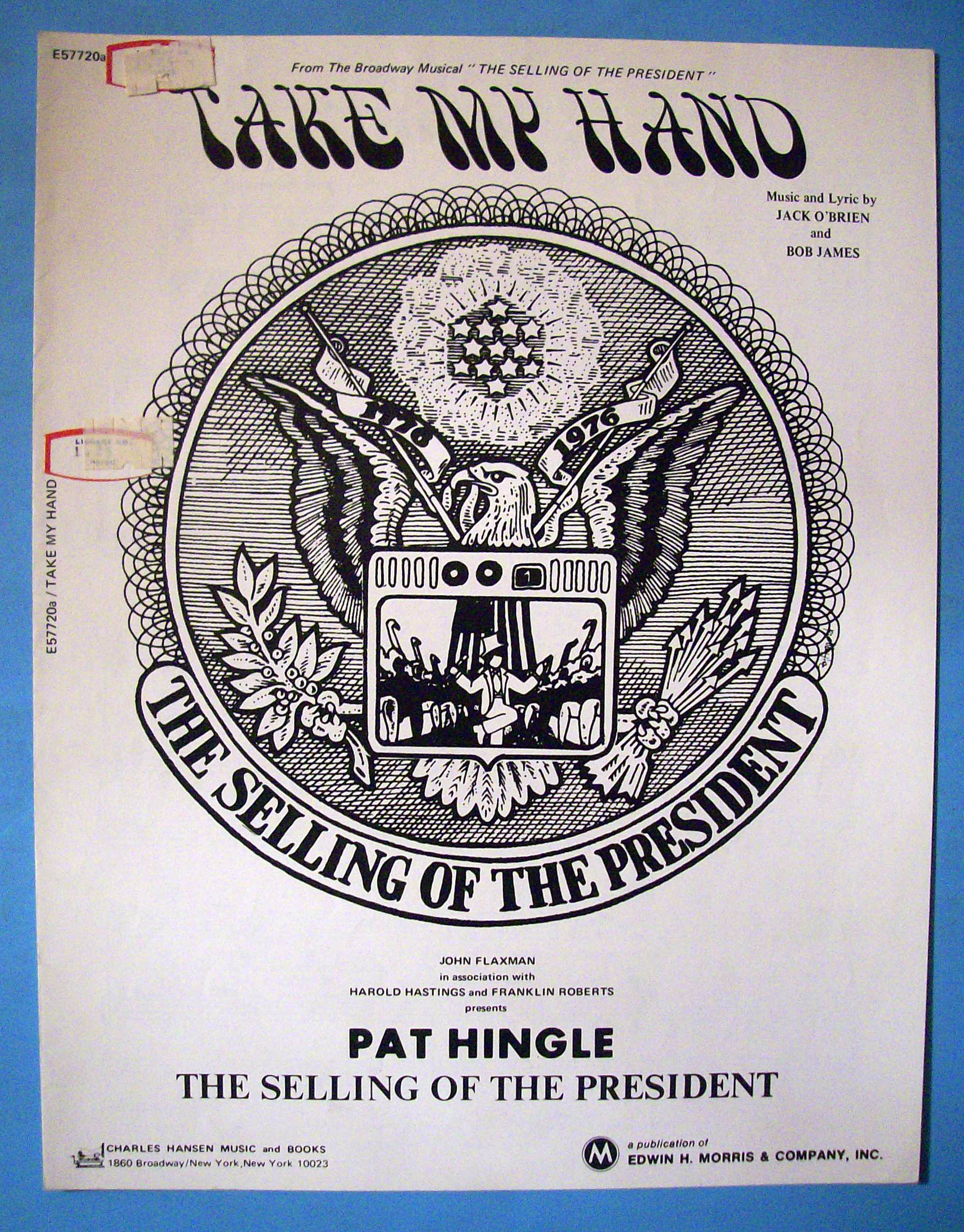 Sheet Music For 1972 Take My Hand