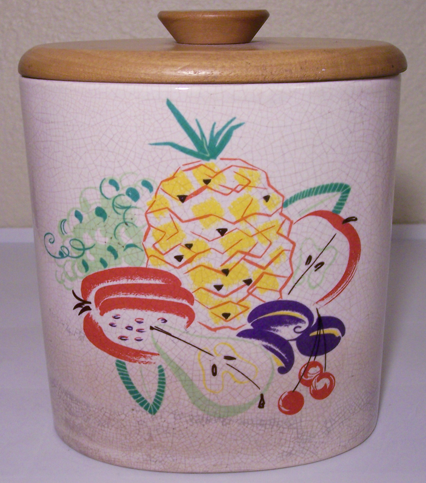 Barbara Willis Pottery Decorated Canister W/Lid!