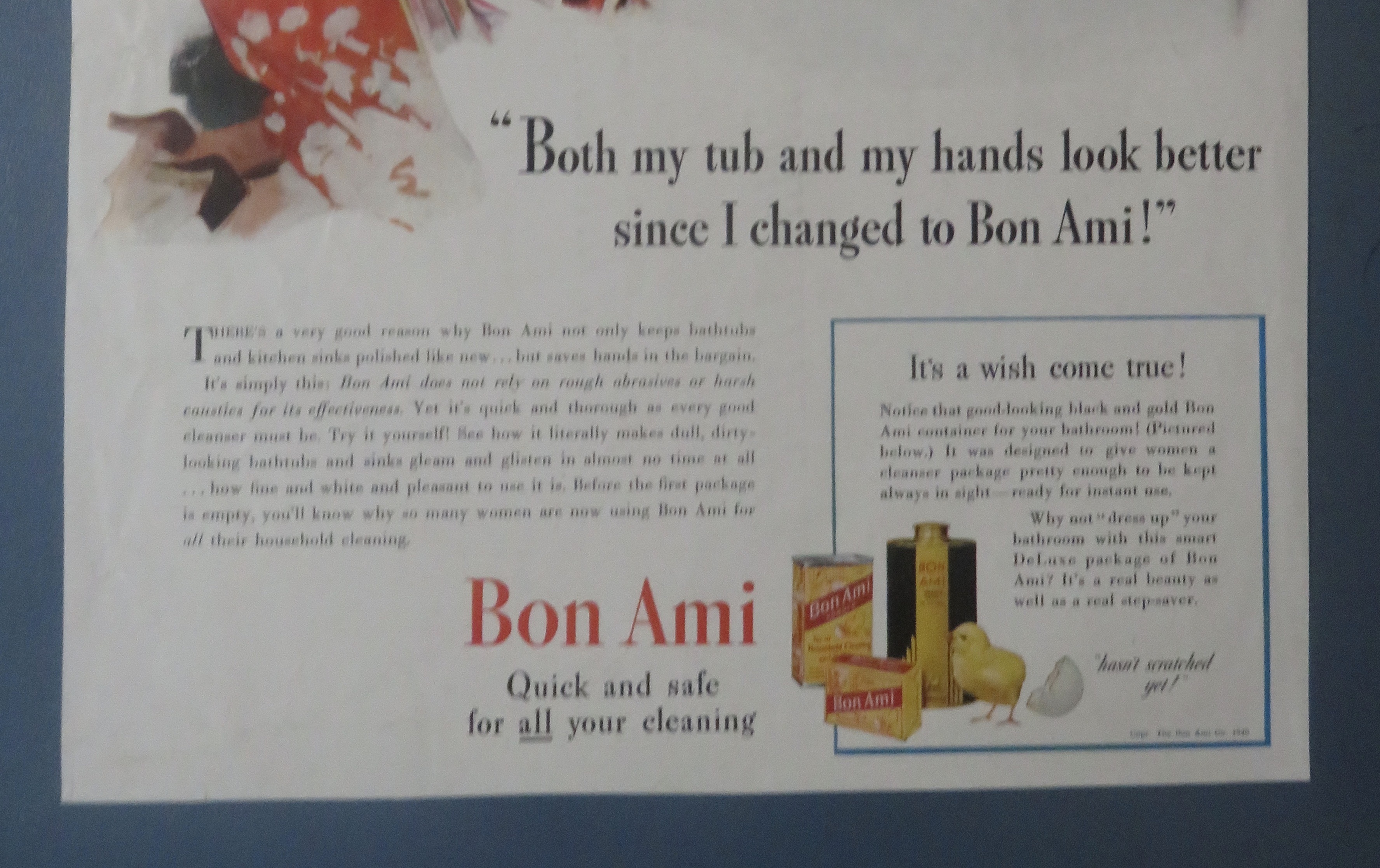 1940 Bon Ami Cleanser with Woman Cleaning Bathtub