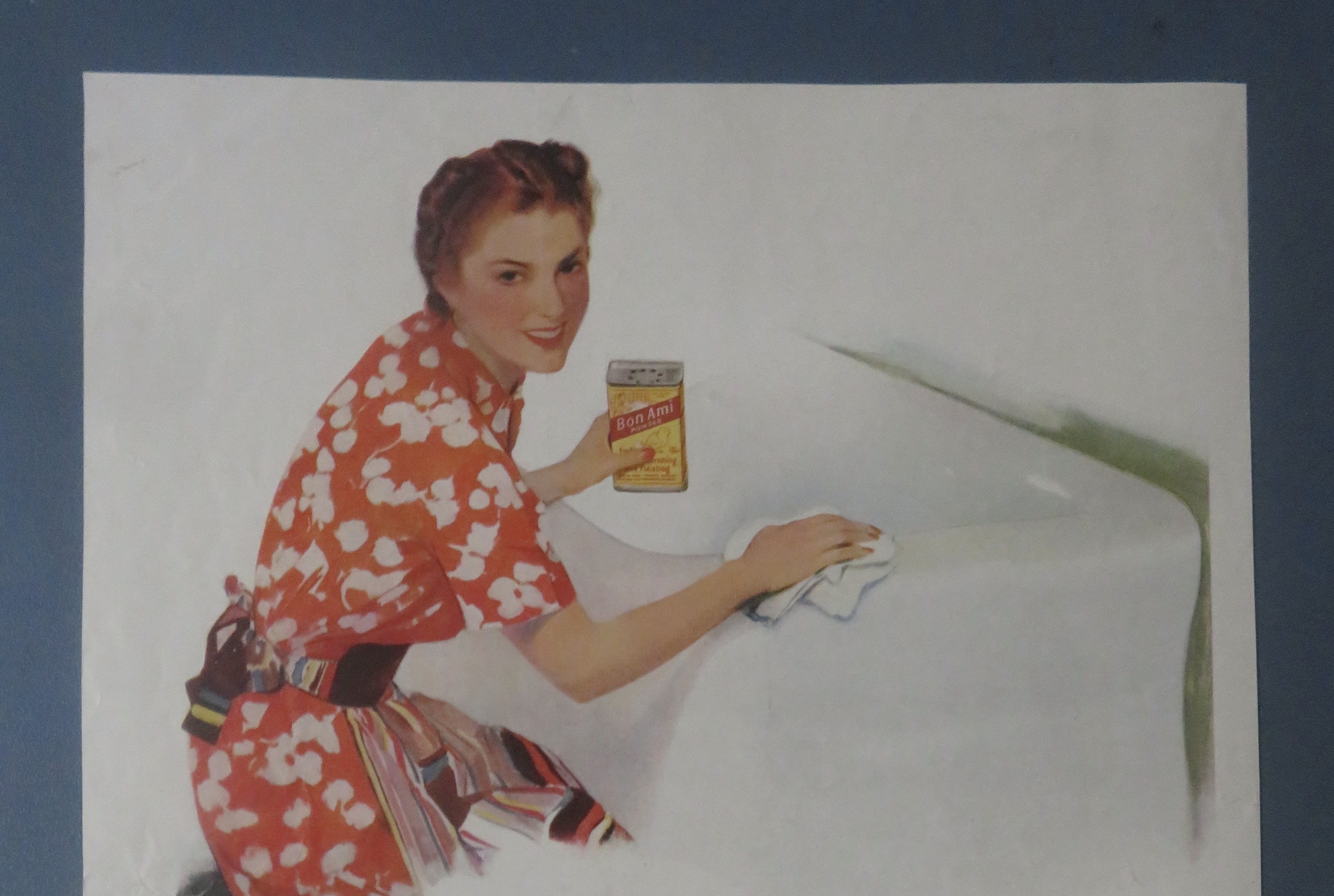 1940 Bon Ami Cleanser with Woman Cleaning Bathtub