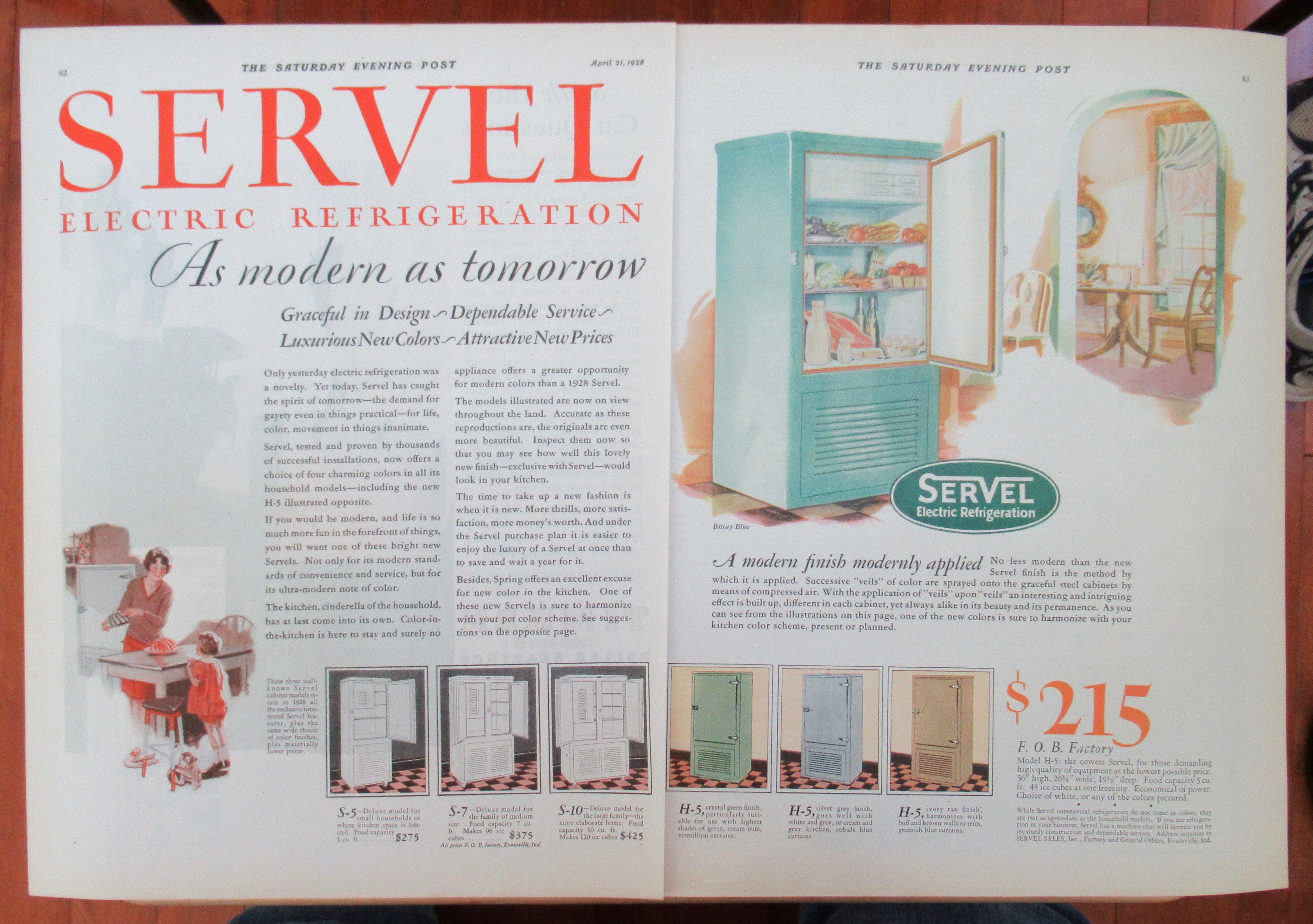 1928 Servel Refrigerator with Servel Model H-5