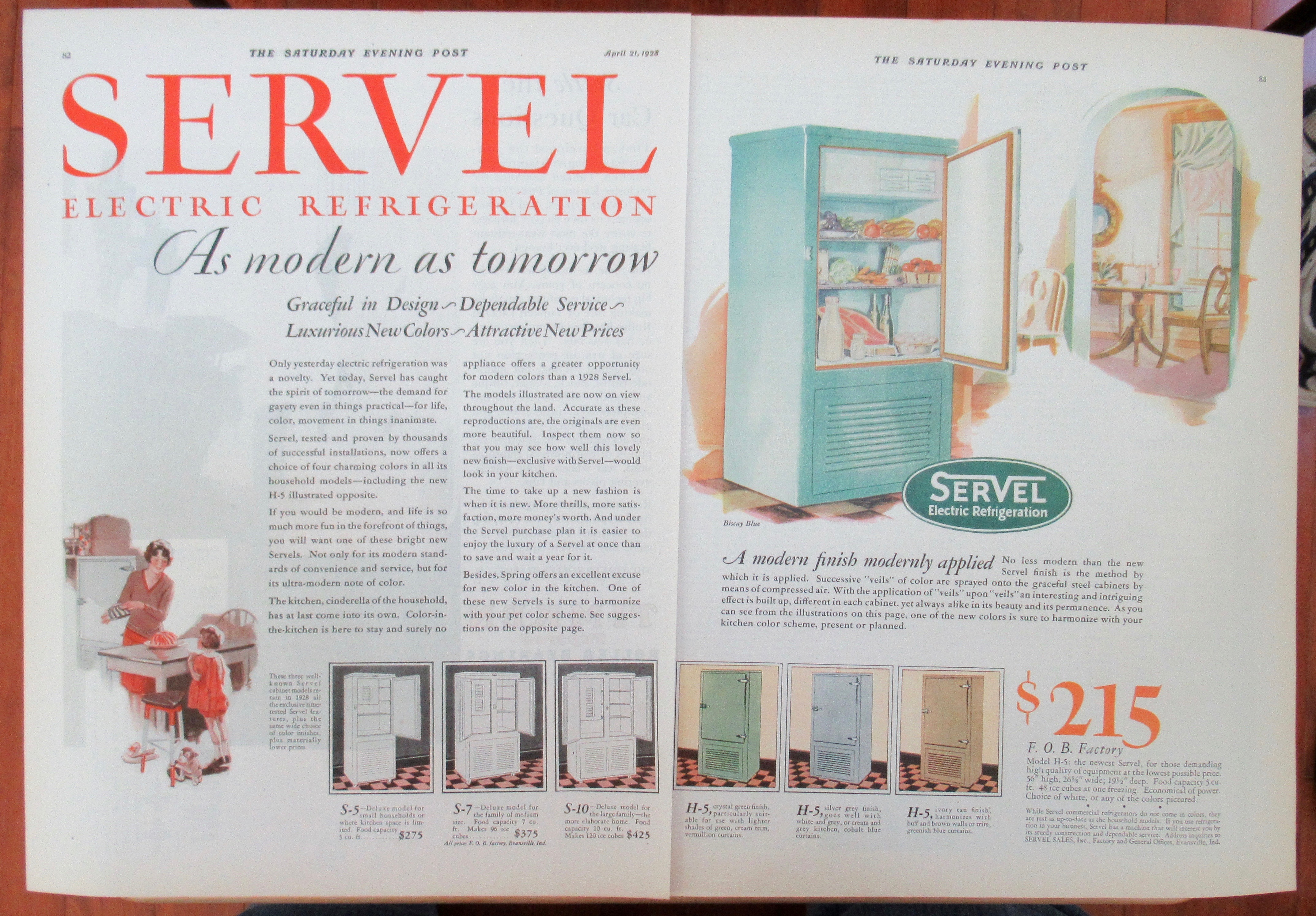 1928 Servel Refrigerator with Servel Model H-5