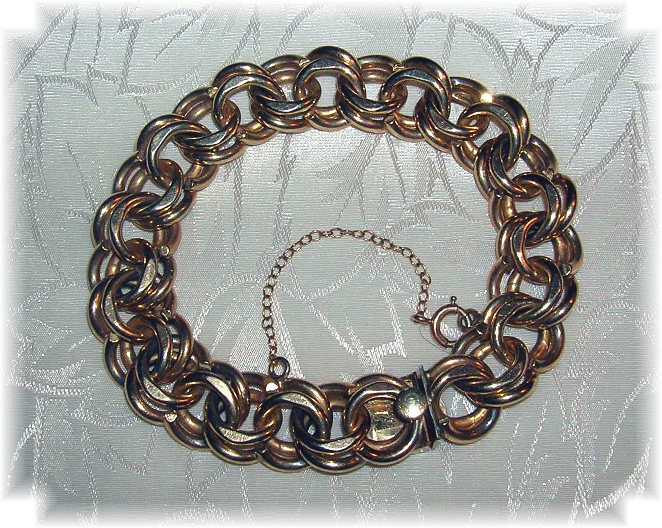 12K Gold Fill 8 Inch Chunky Double Link Bracelet