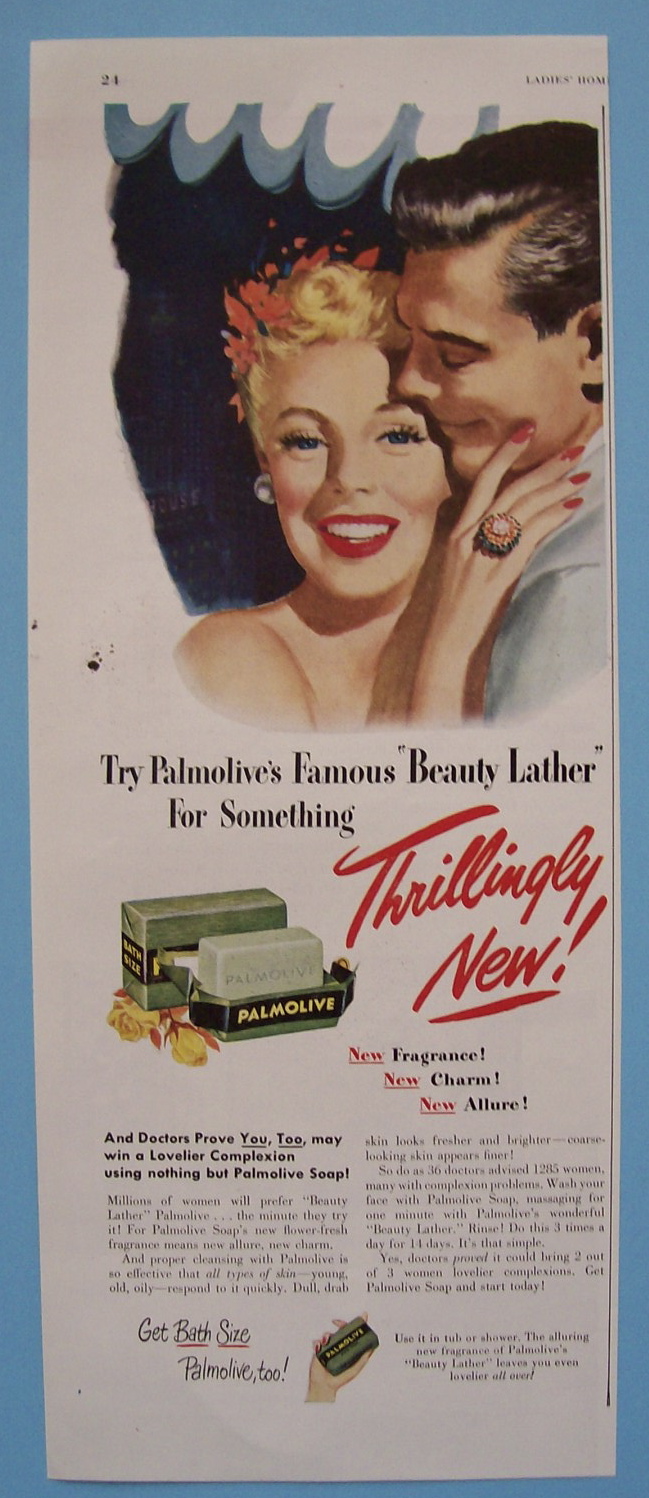 1949 Palmolive Soap with Lovely Woman with a Man