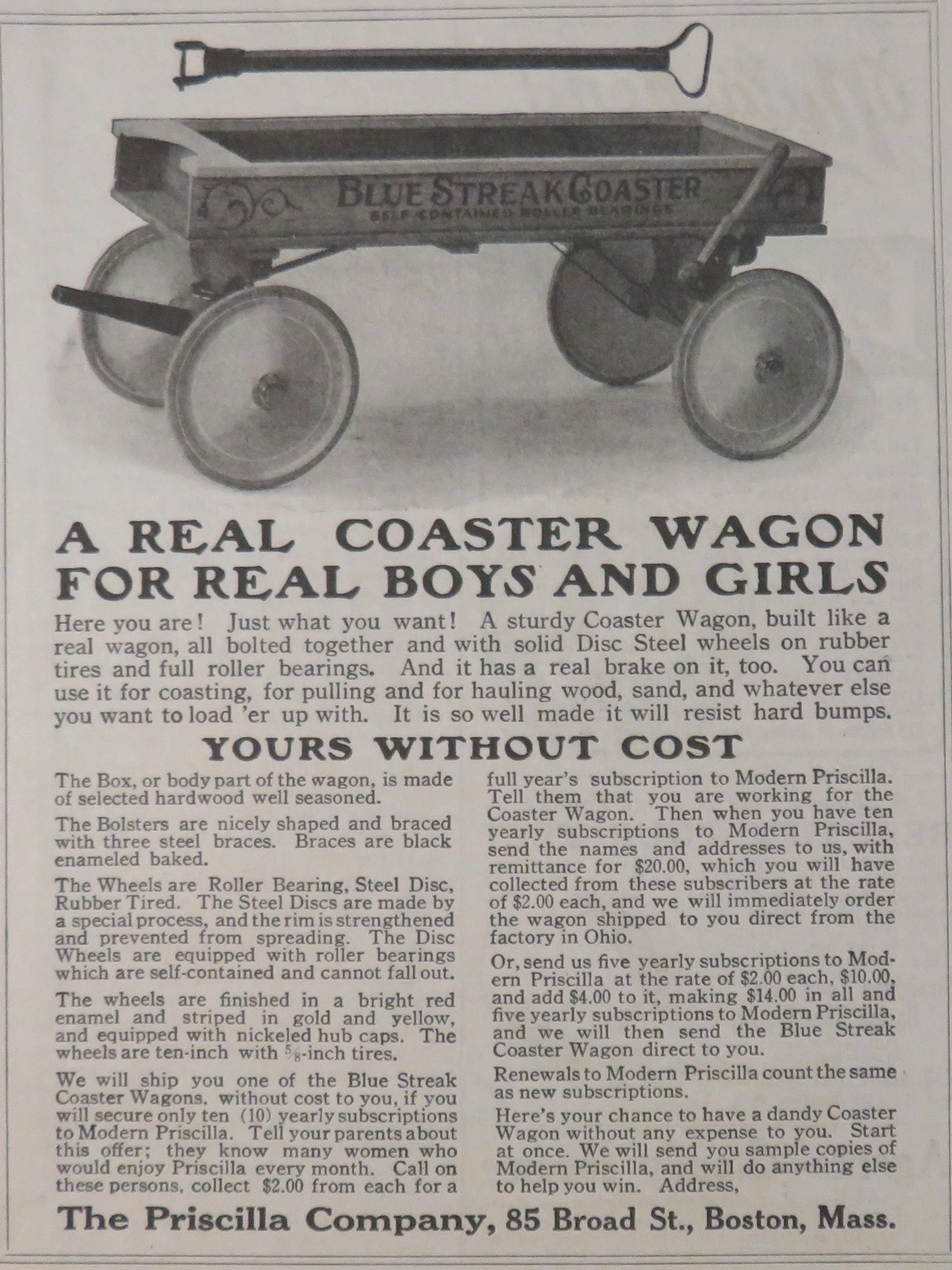 1924 Priscilla Company with Coaster Wagon
