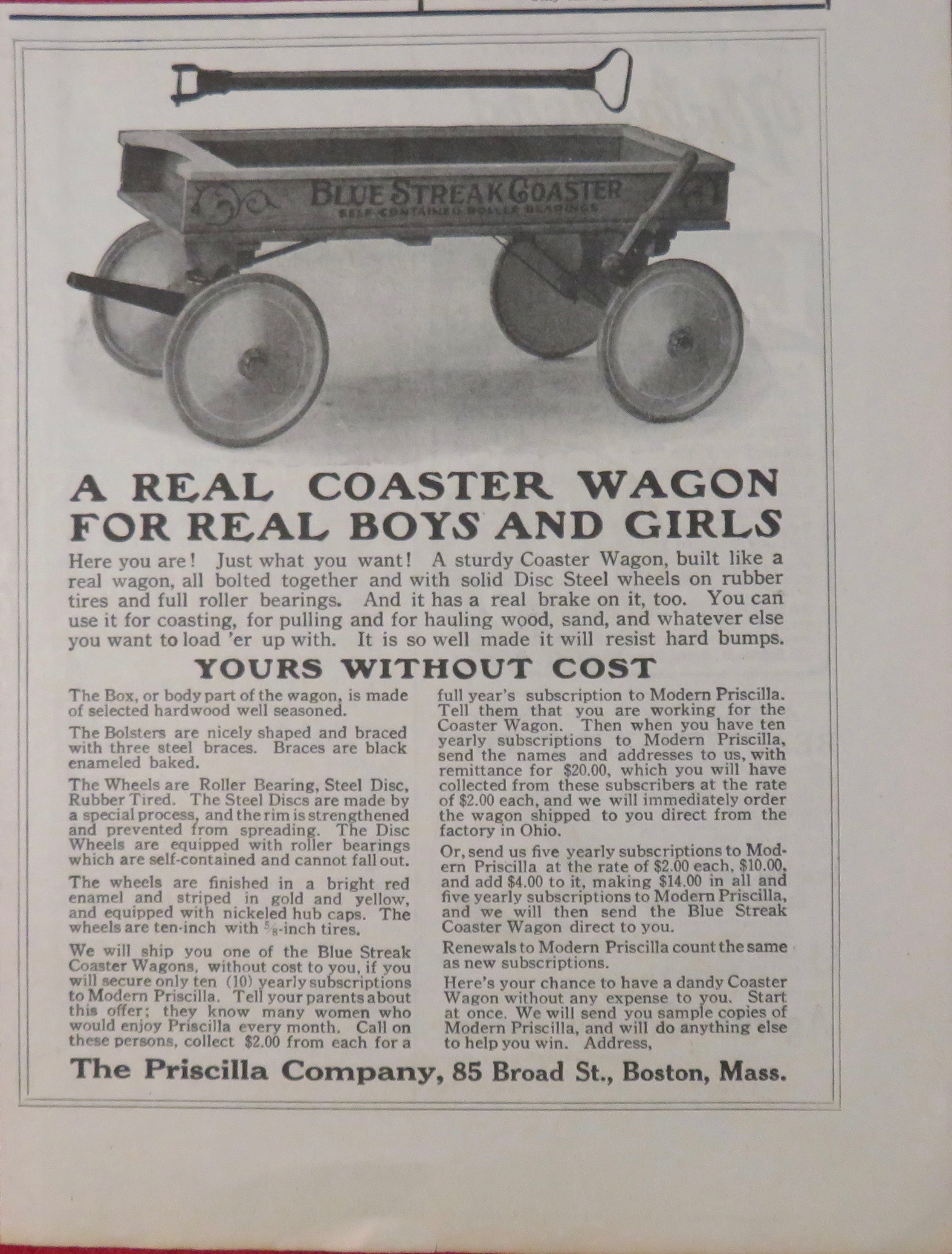 1924 Priscilla Company with Coaster Wagon