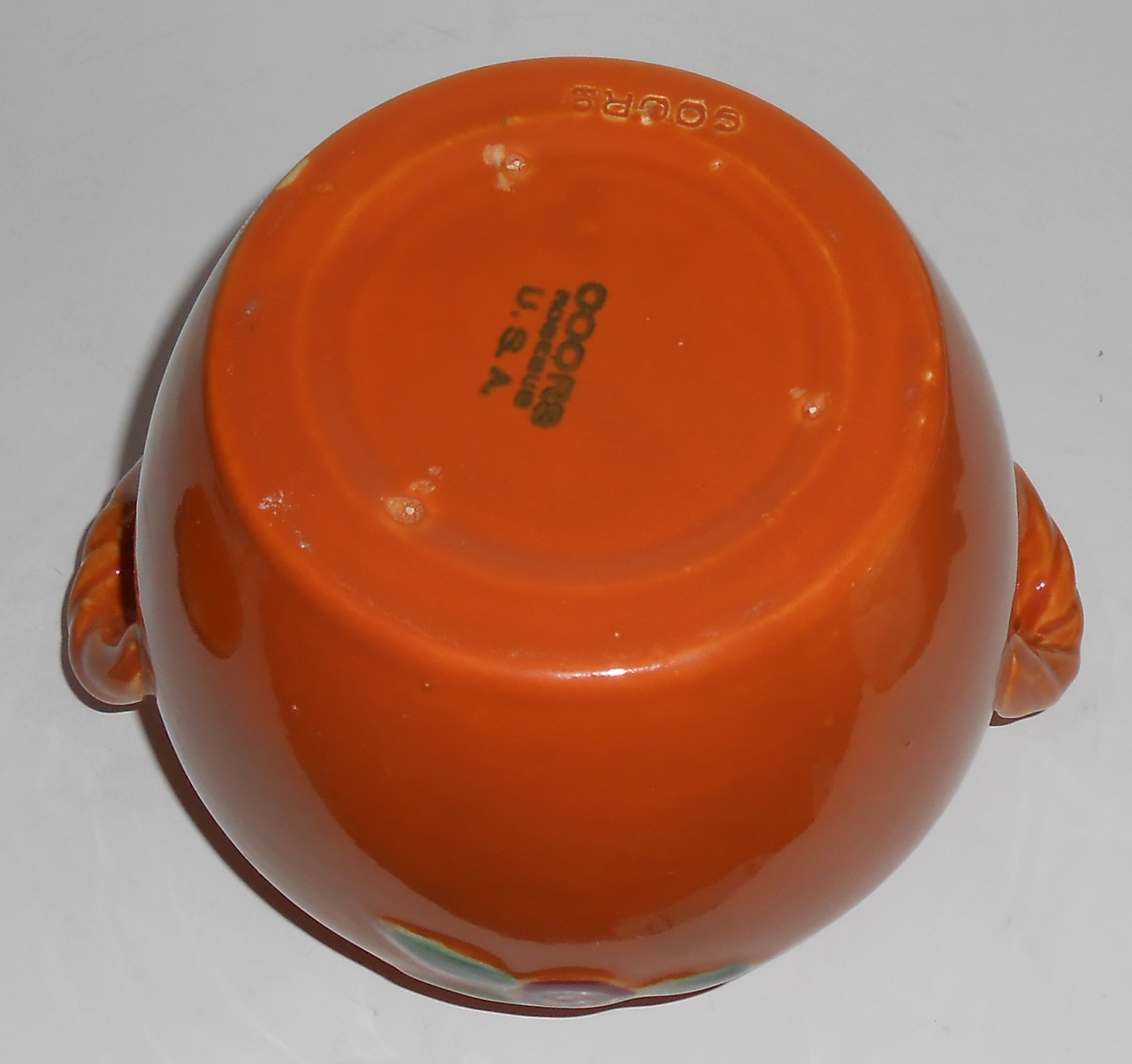 Coors Pottery Rosebud Orange Utility Jar W/Lid! MINT