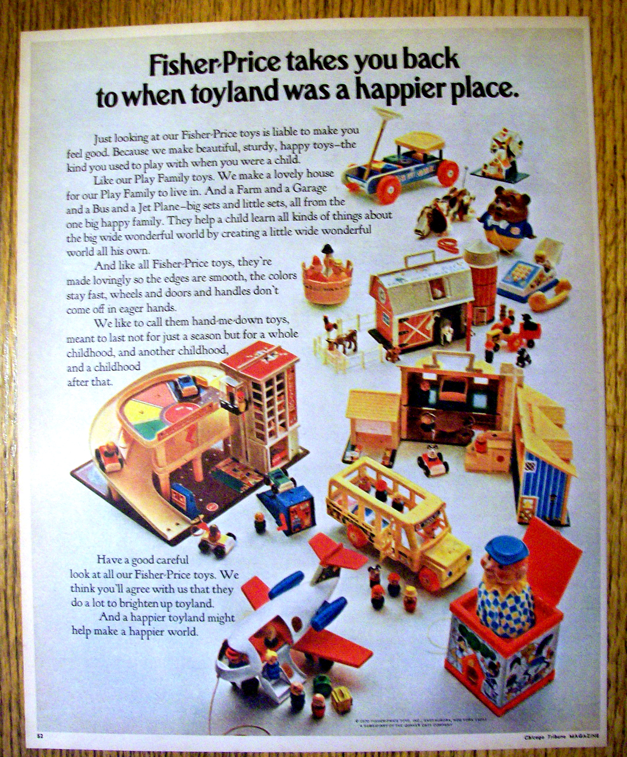 1970 Fisher Price Toys with Jet Plane, Garage & More