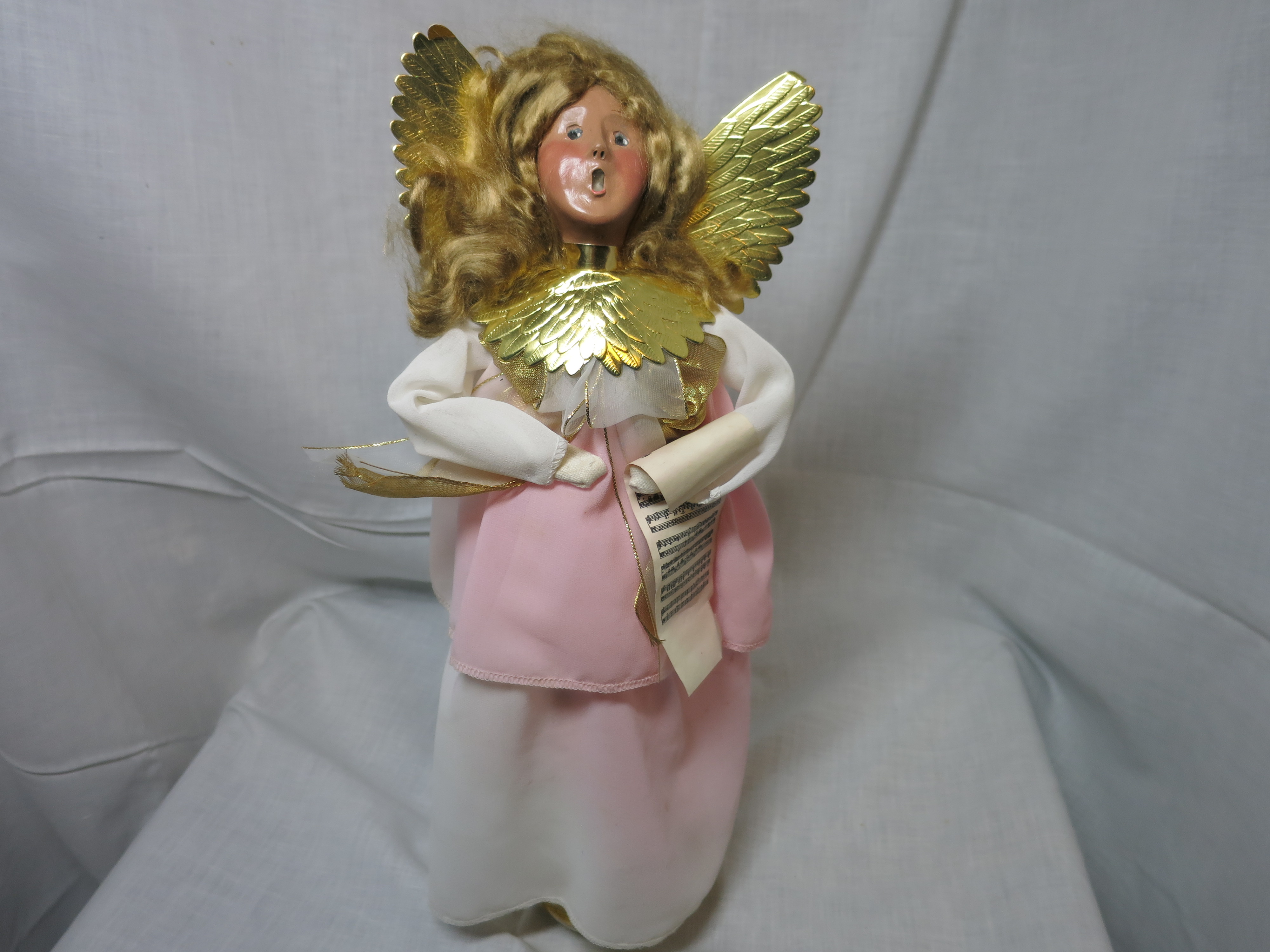 Buyers Choice Tree Topper Caroler Angel Gold Wings