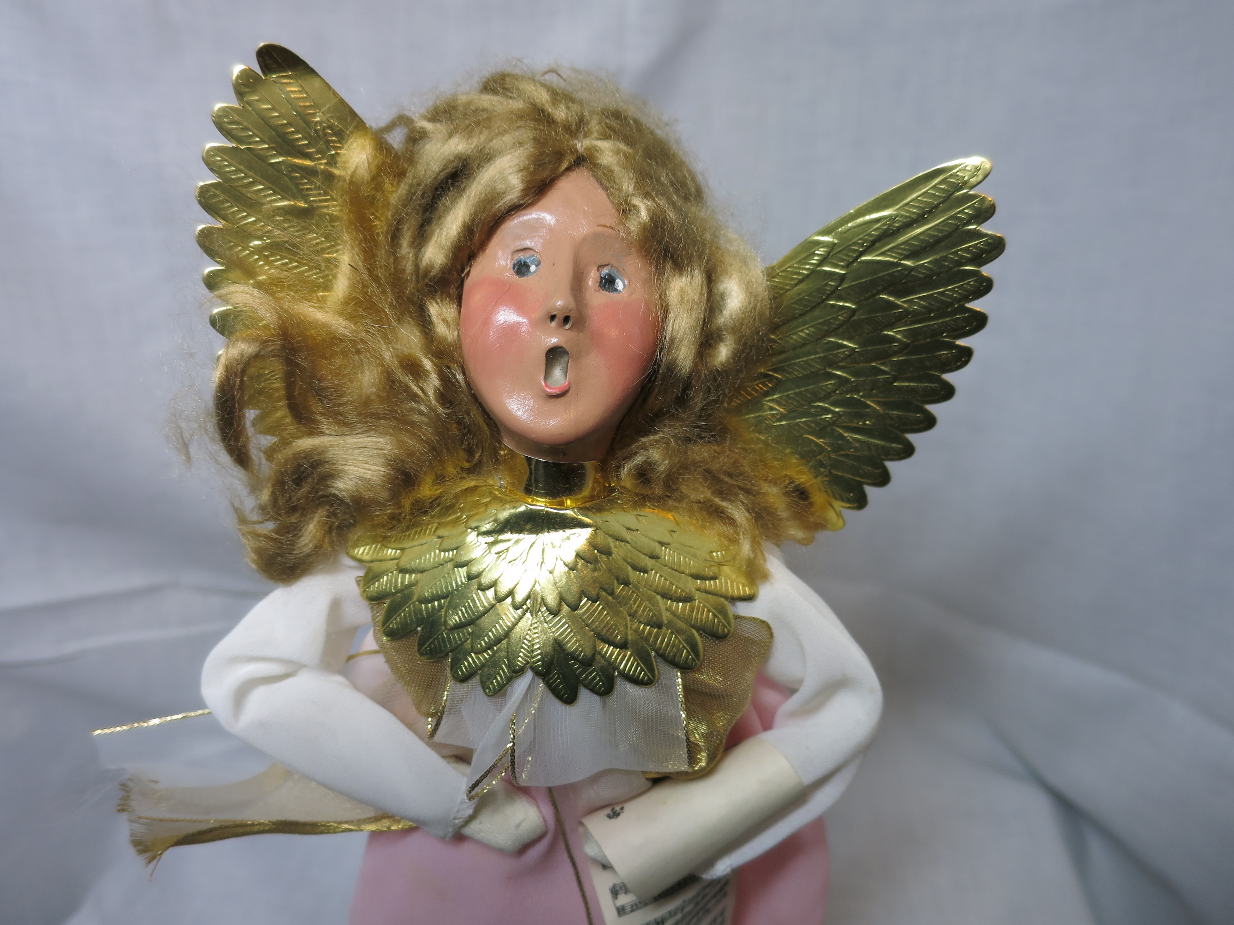 Buyers Choice Tree Topper Caroler Angel Gold Wings