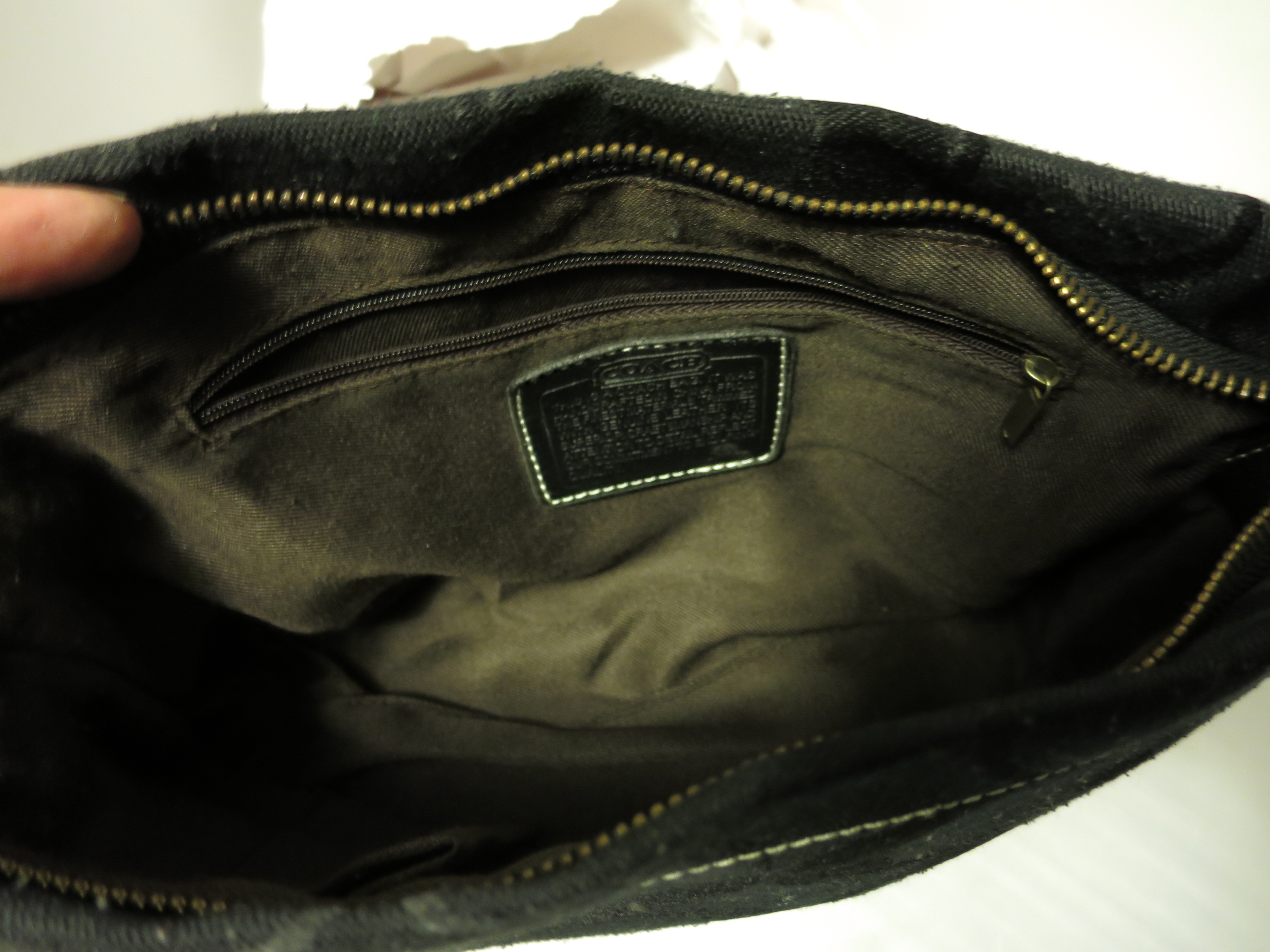 Black Coach Signature Canvas and Leather Handbag