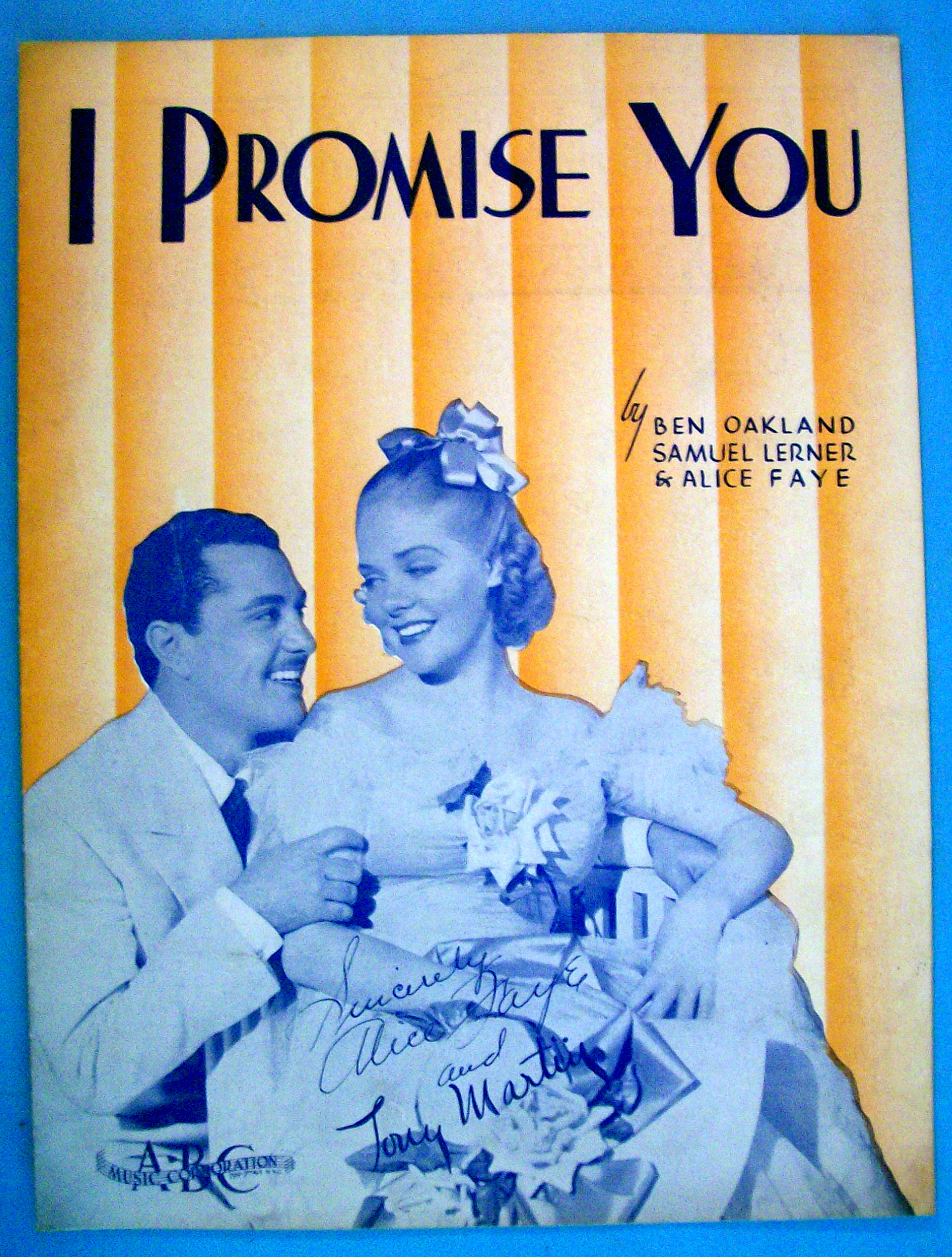 Sheet Music For 1938 I Promise You