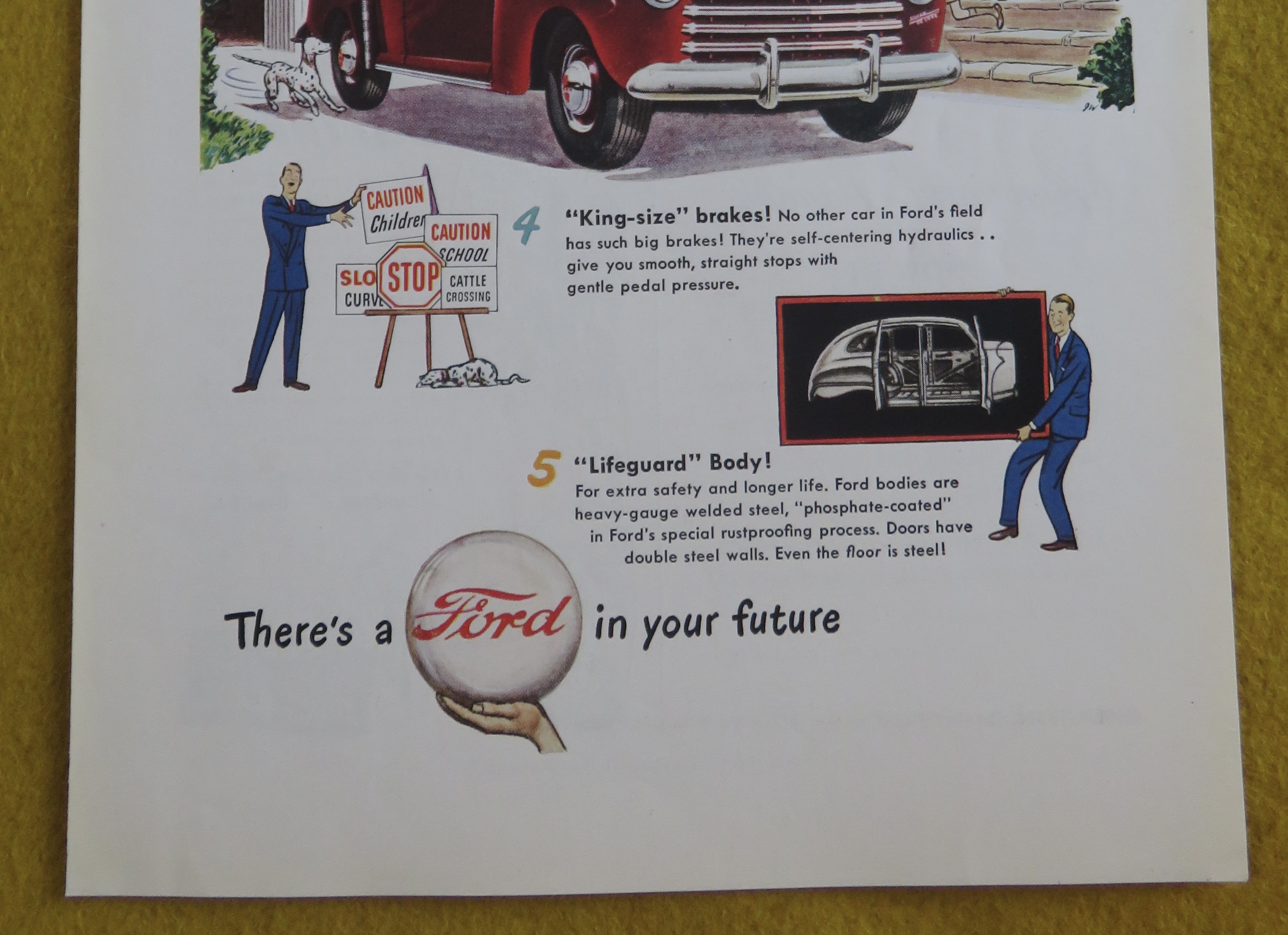 1946 Ford Automobile with Ford's Out Front