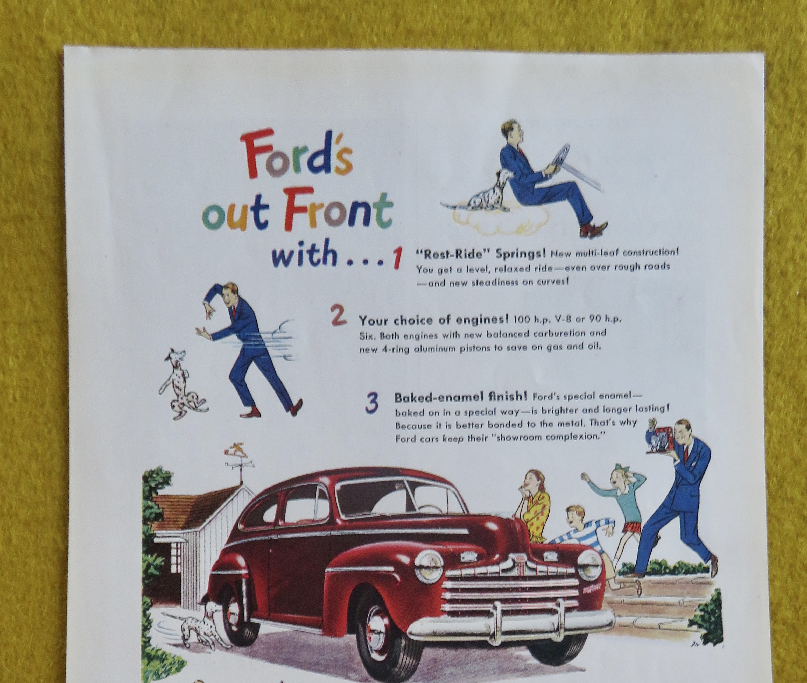 1946 Ford Automobile with Ford's Out Front