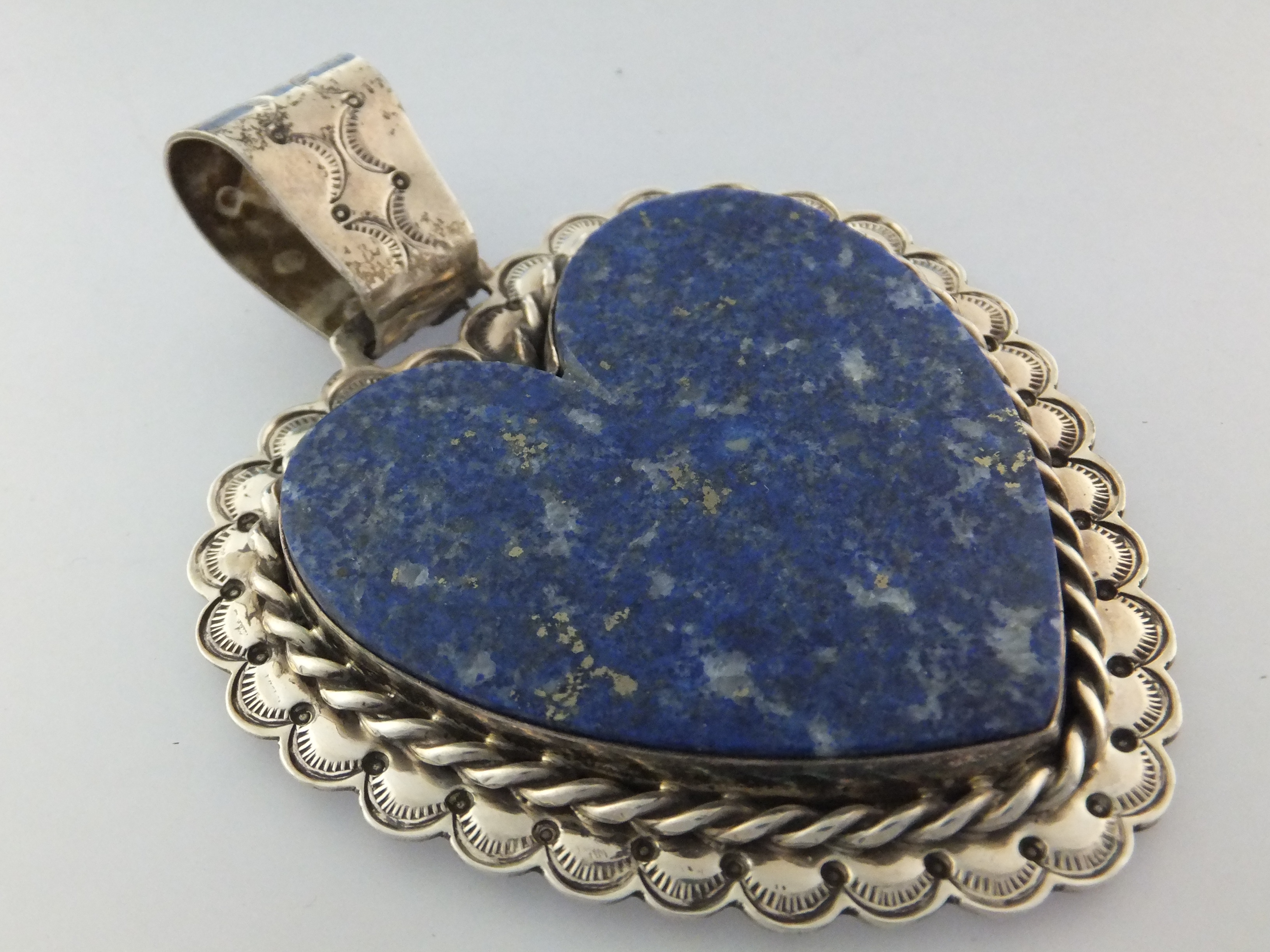 David Troutman Afghan Lapis Sterling Silver Heart Penda