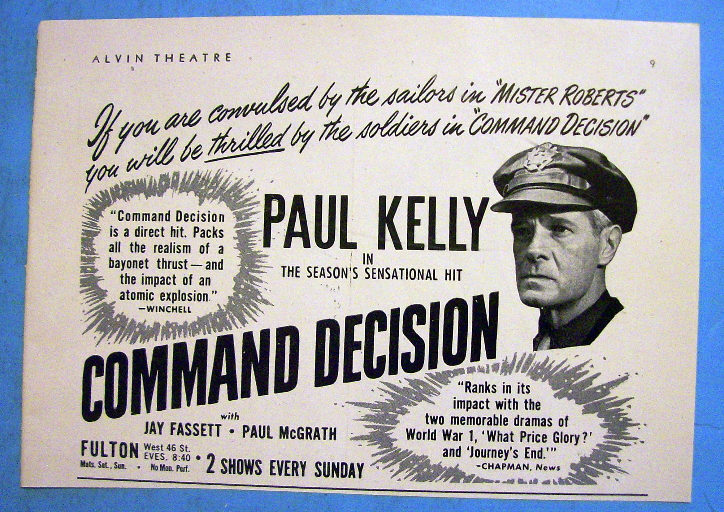 1948 Command Decision with Paul Kelly