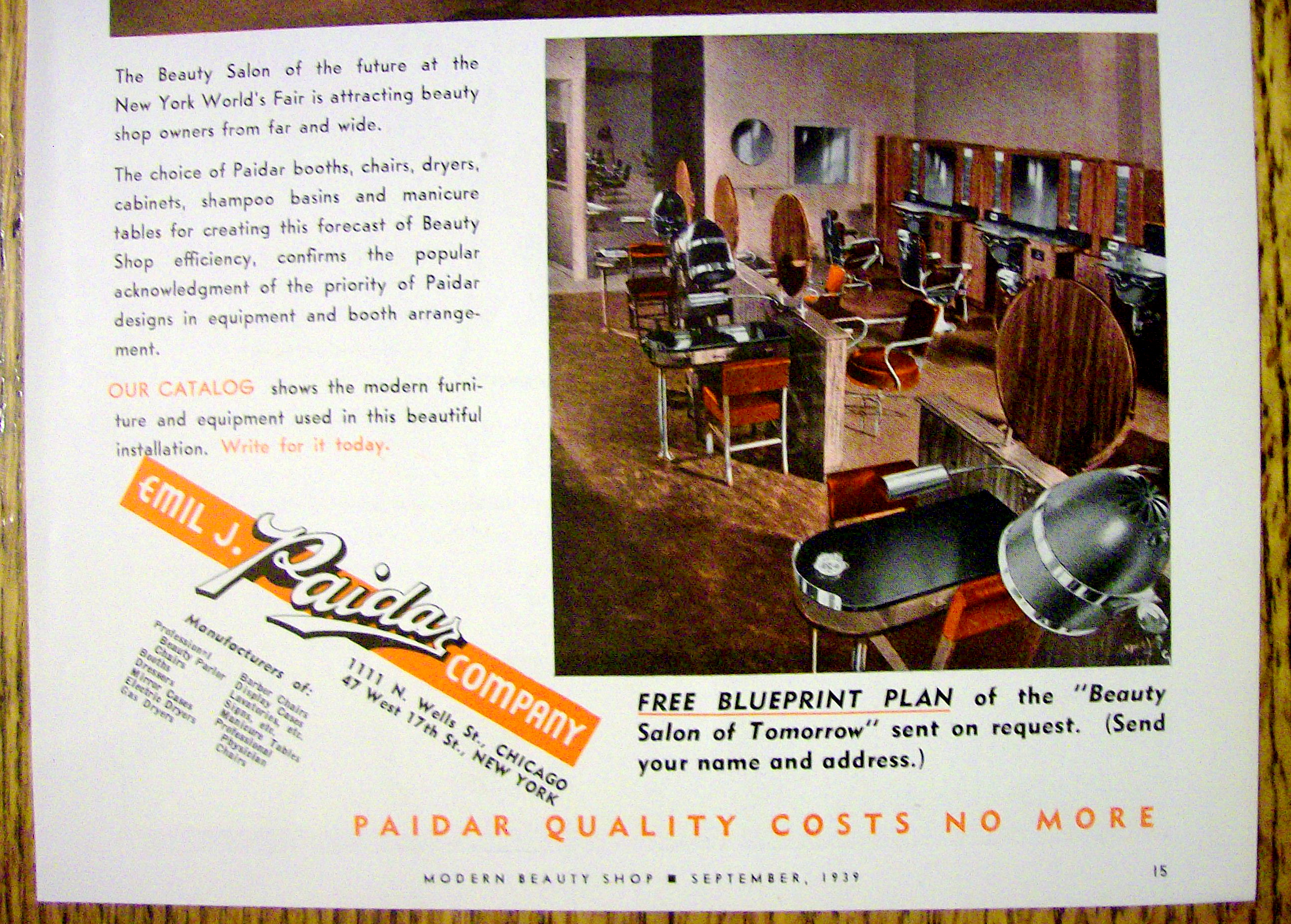 1928 Emil J. Paidar Company w/ Beauty Salon of Tomorrow