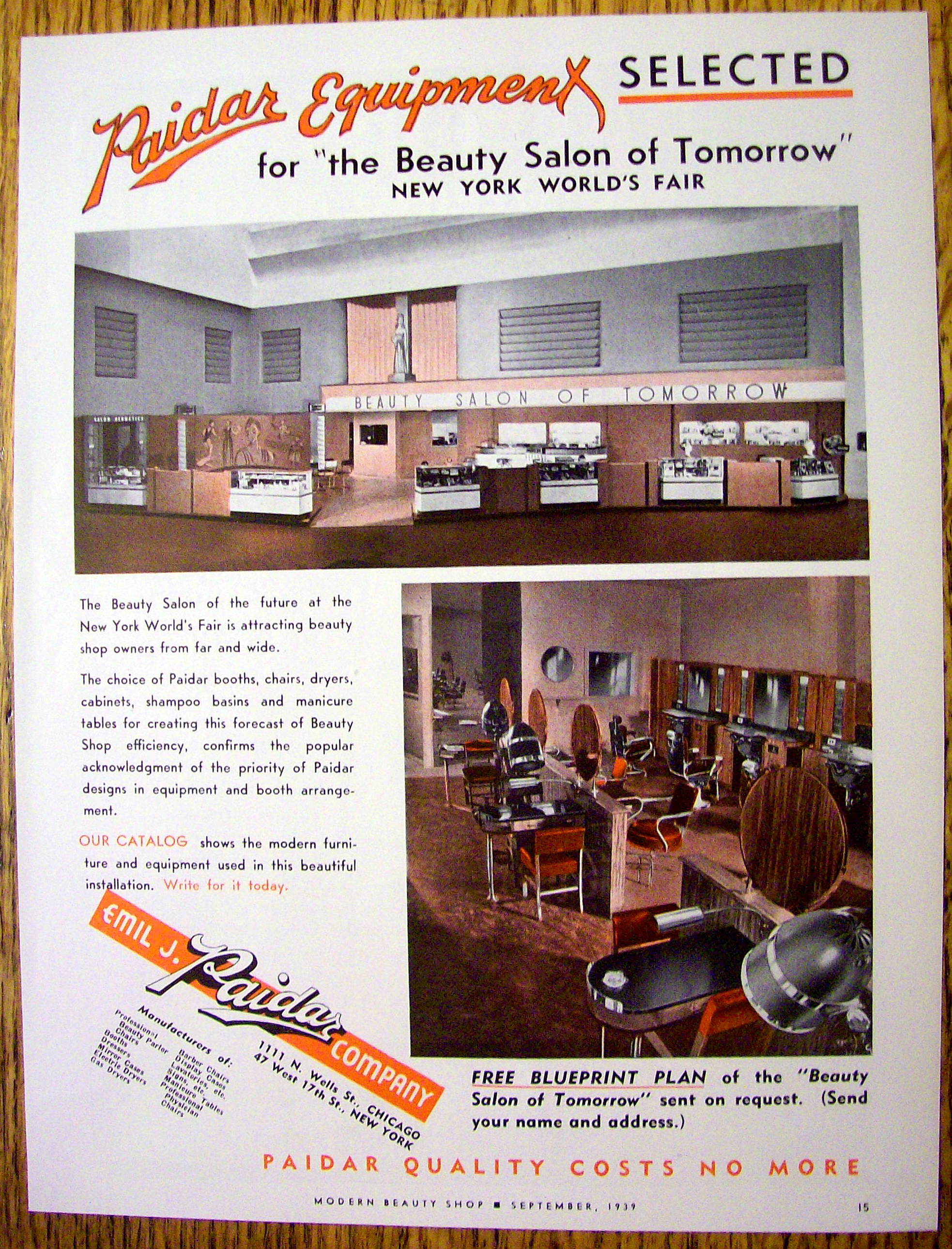 1928 Emil J. Paidar Company w/ Beauty Salon of Tomorrow