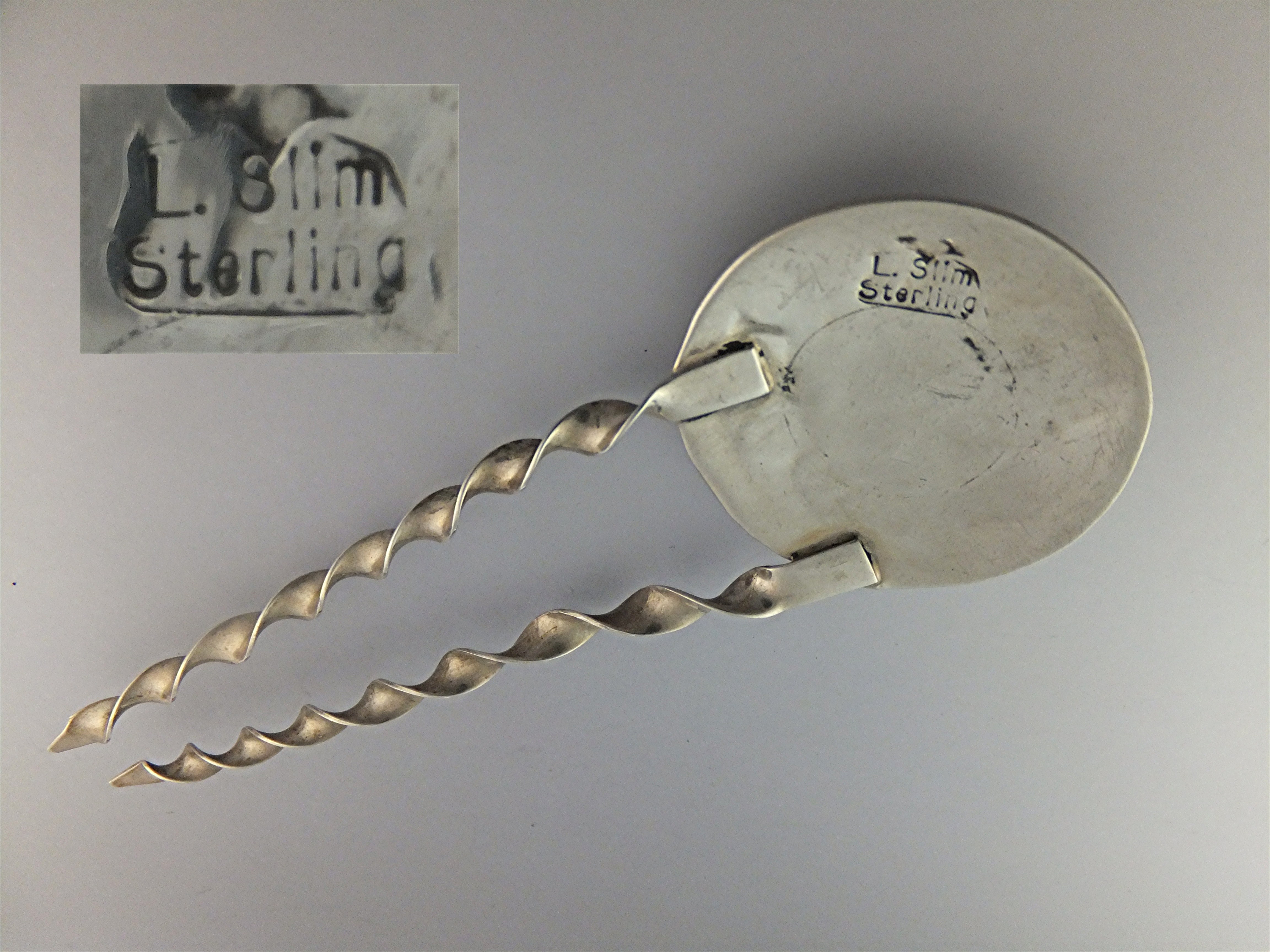 Hopi Storyteller Hair Pin Sterling Silver L SLIM 5 Inch