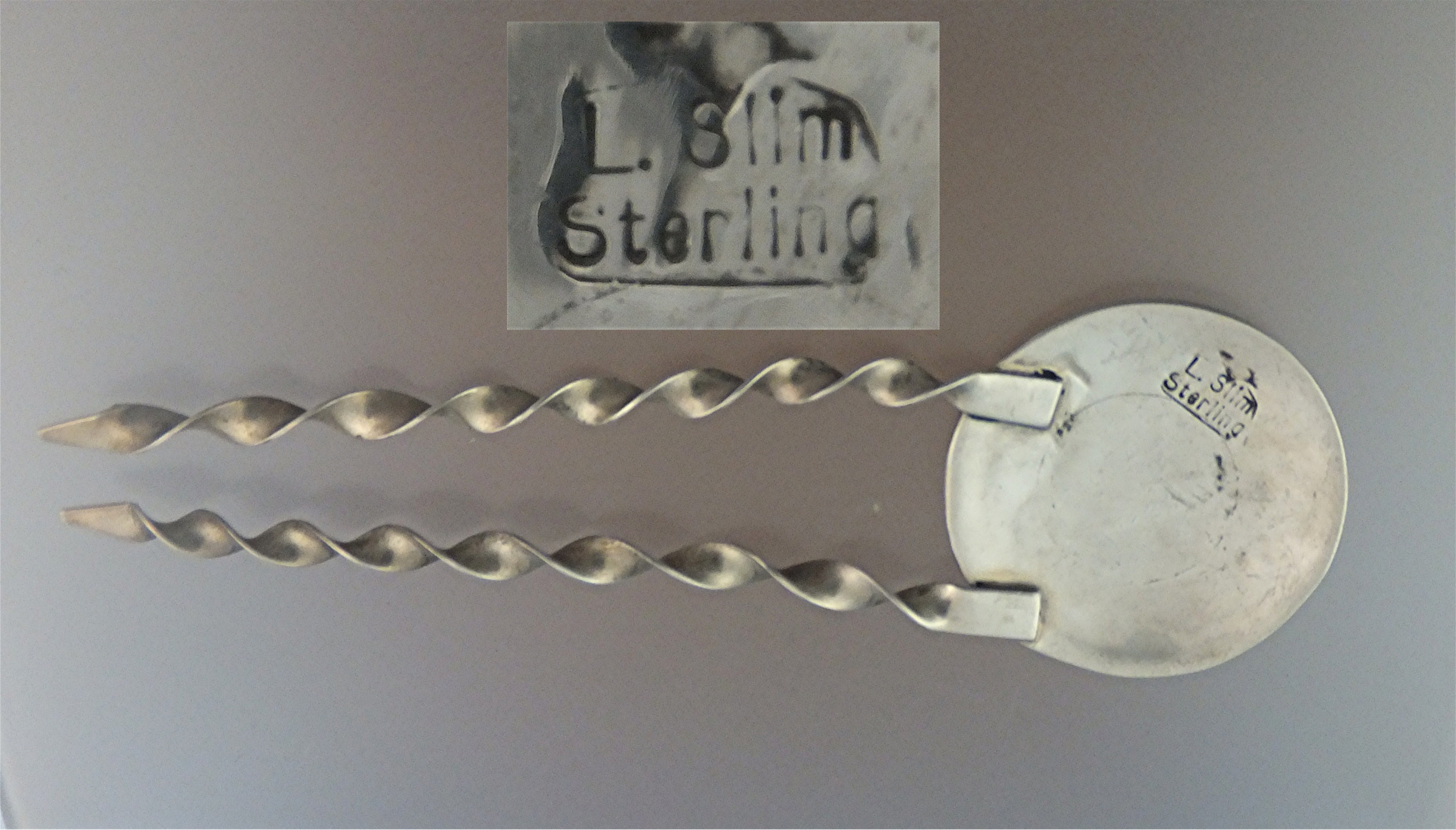 Hopi Storyteller Hair Pin Sterling Silver L SLIM 5 Inch