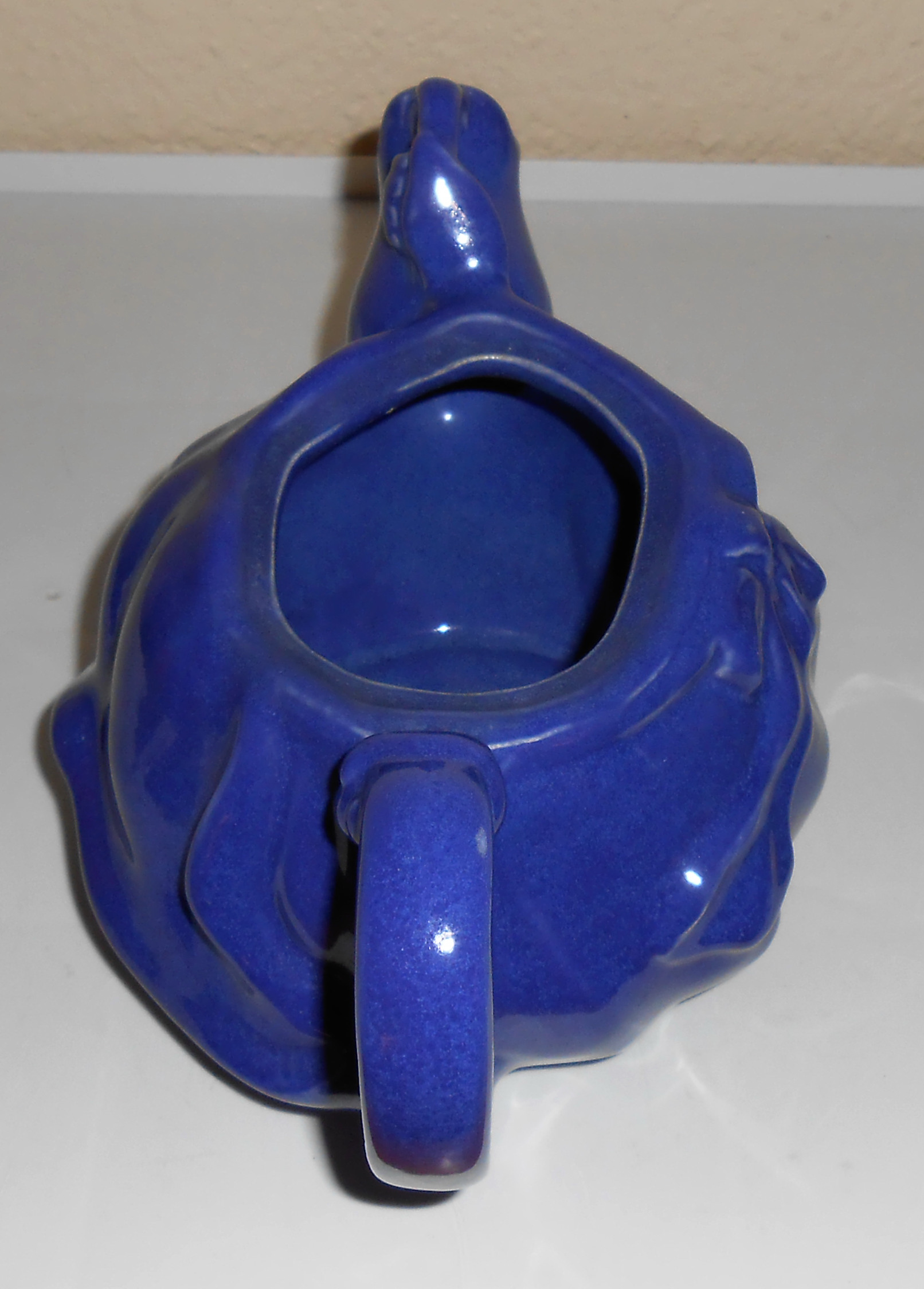 Red Wing Pottery Cobalt Peasant Girl Teapot! VERY RARE!