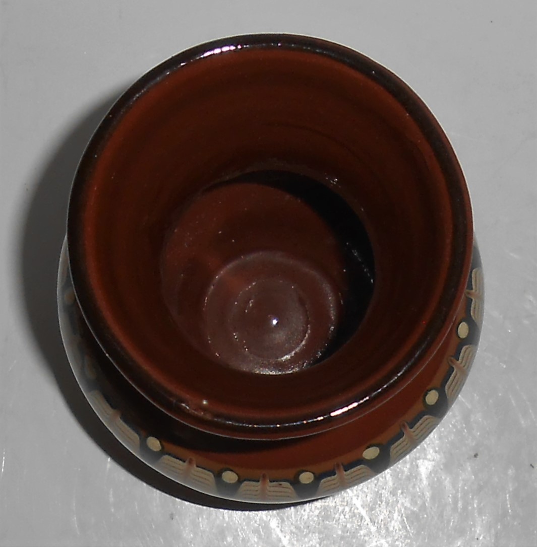 Vintage Bulgaria Troyan Pottery Decorated Vase w/Stick